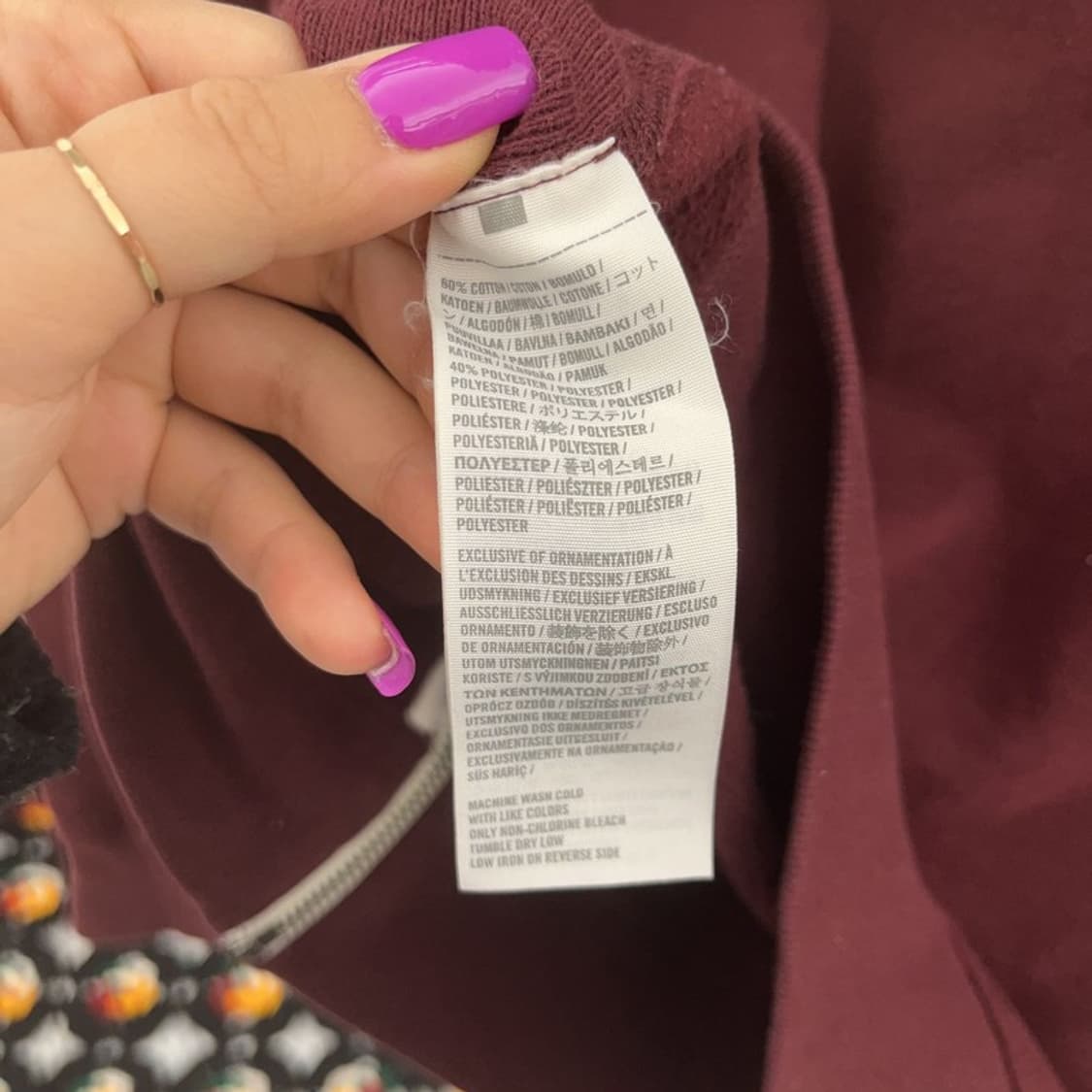 아베크롬비 레트로 Y2K 버건디 후드 집업 S C06933 상품이미지6