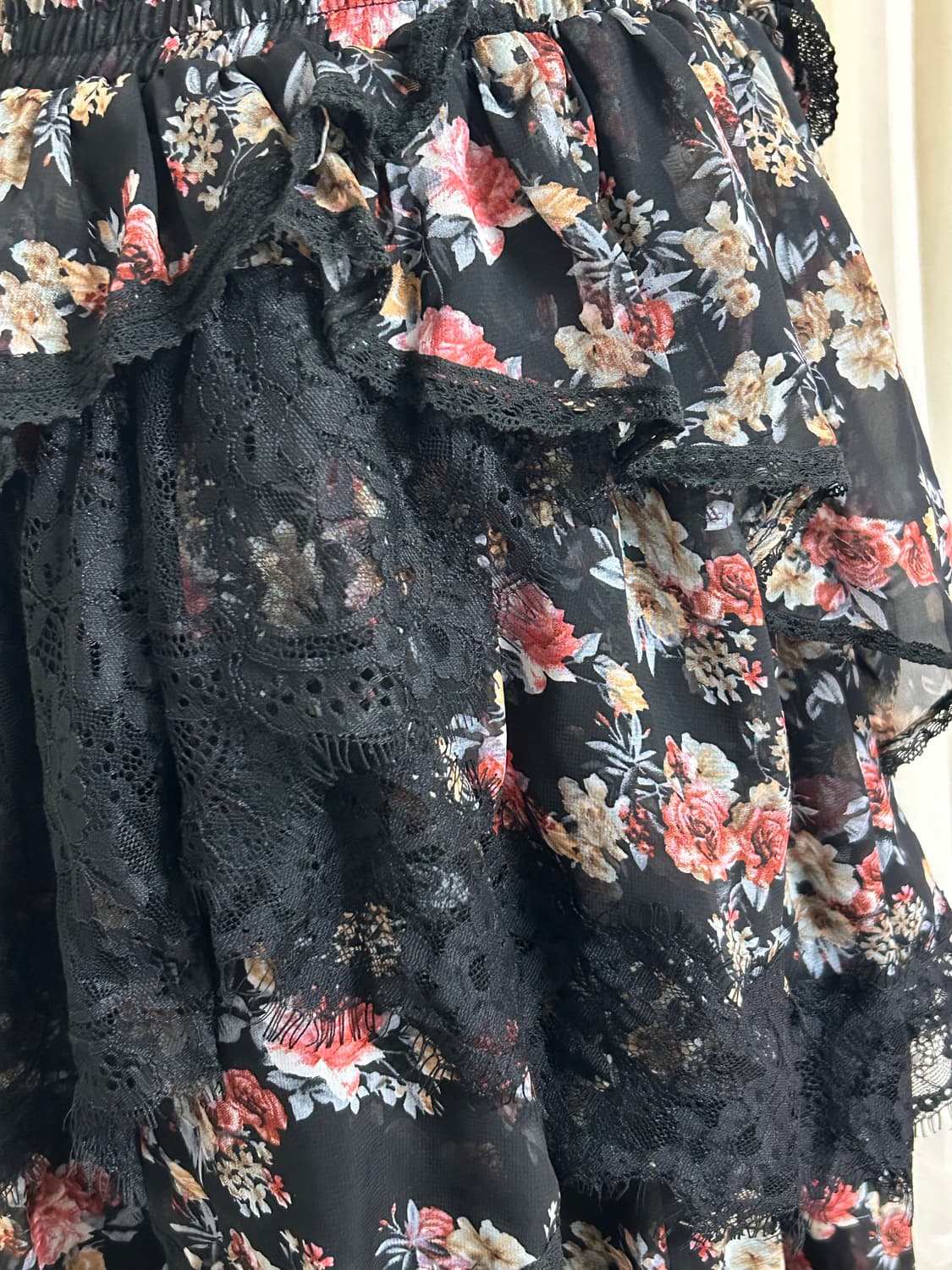 궁 st Js New York 오리엔탈 플로럴 언발 롱 스커트  상품이미지2