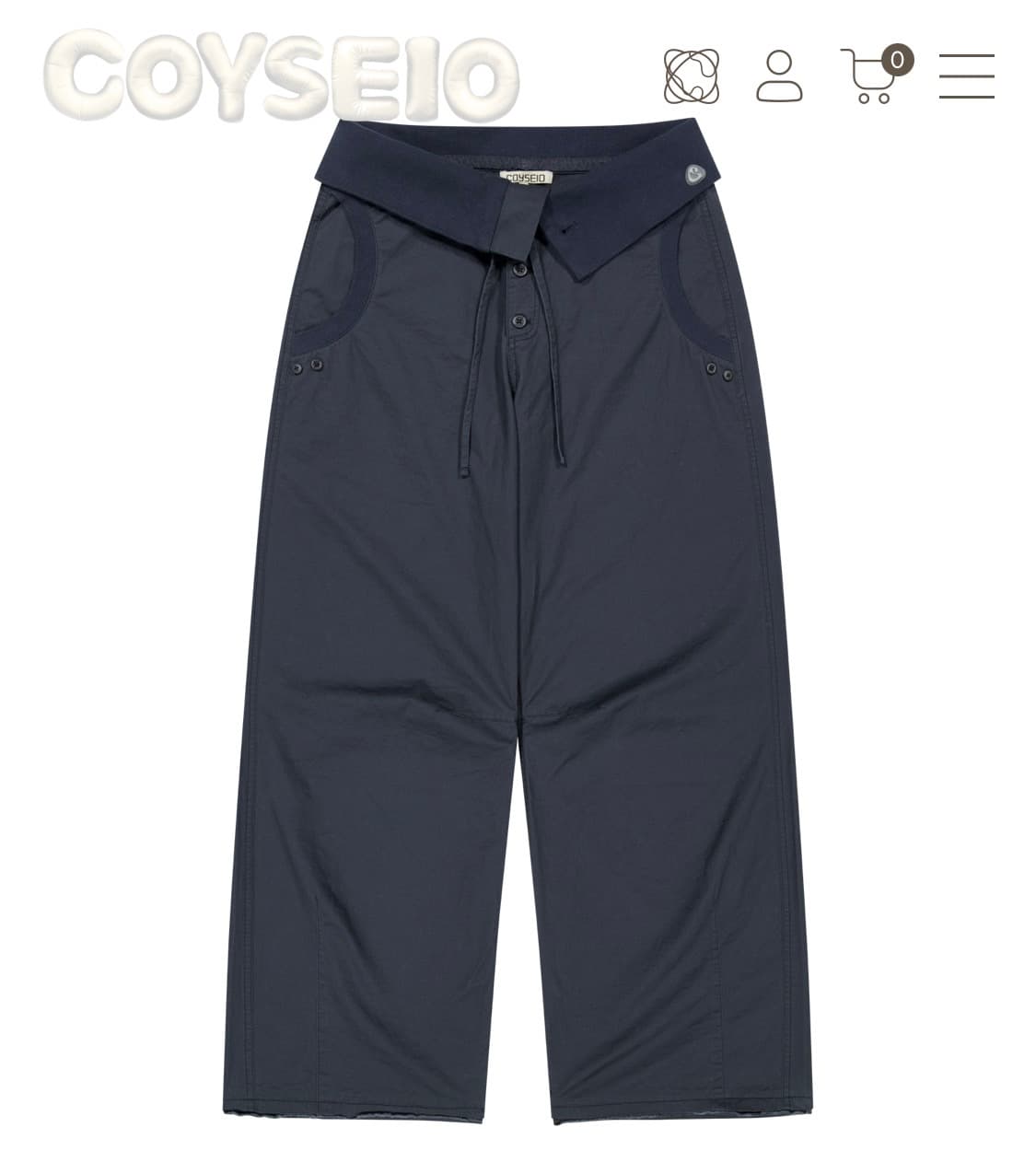 구해요) 코이세이오 플로우 폴드 팬츠 네이비 1사이즈 상품이미지1