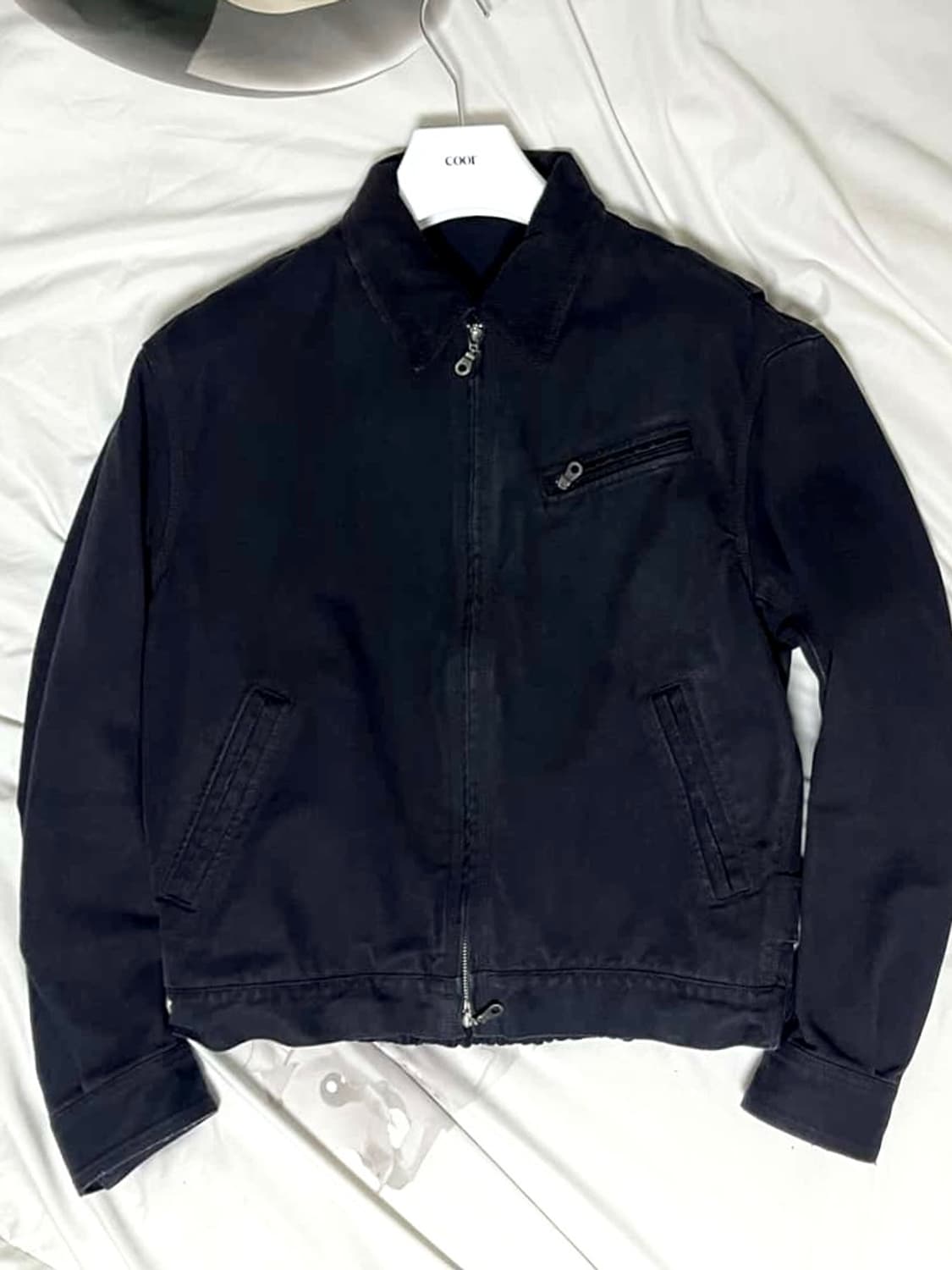 쿠어 오버 다잉 페이디드 데미지 워크 자켓 (워시드 블랙) 상품이미지2