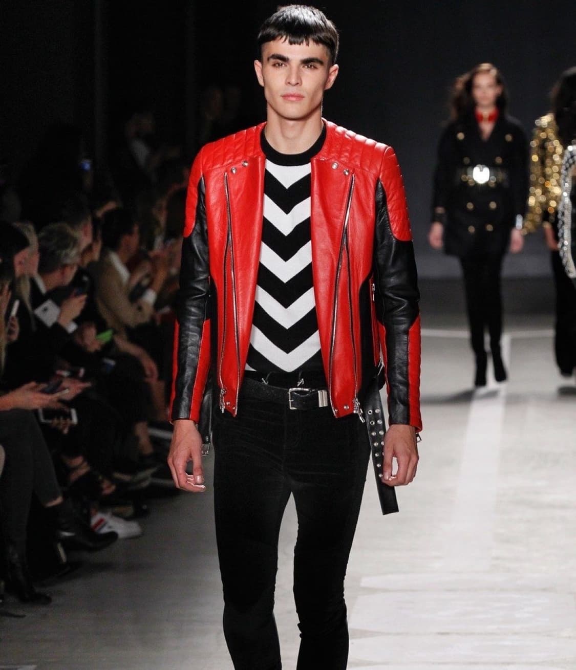 [44] AW15 Balmain x H&M Red Biker Jacket 상품이미지1