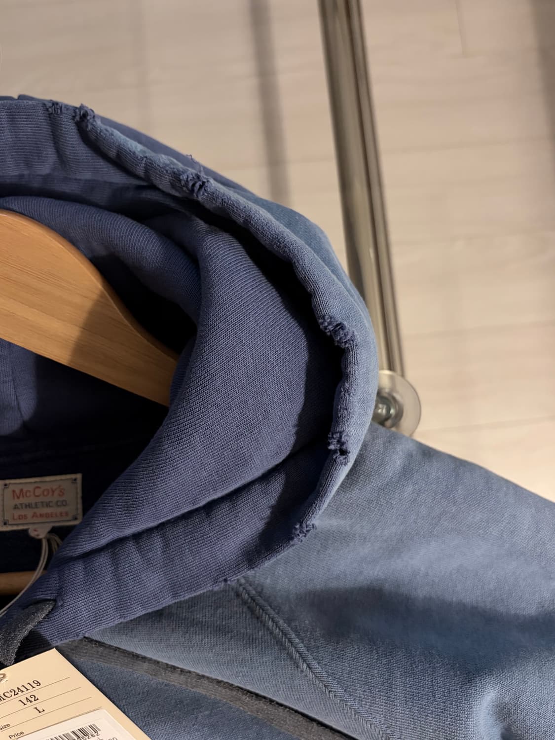 리얼맥코이 루프휠 후드티 페이디드 네이비 L 상품이미지4