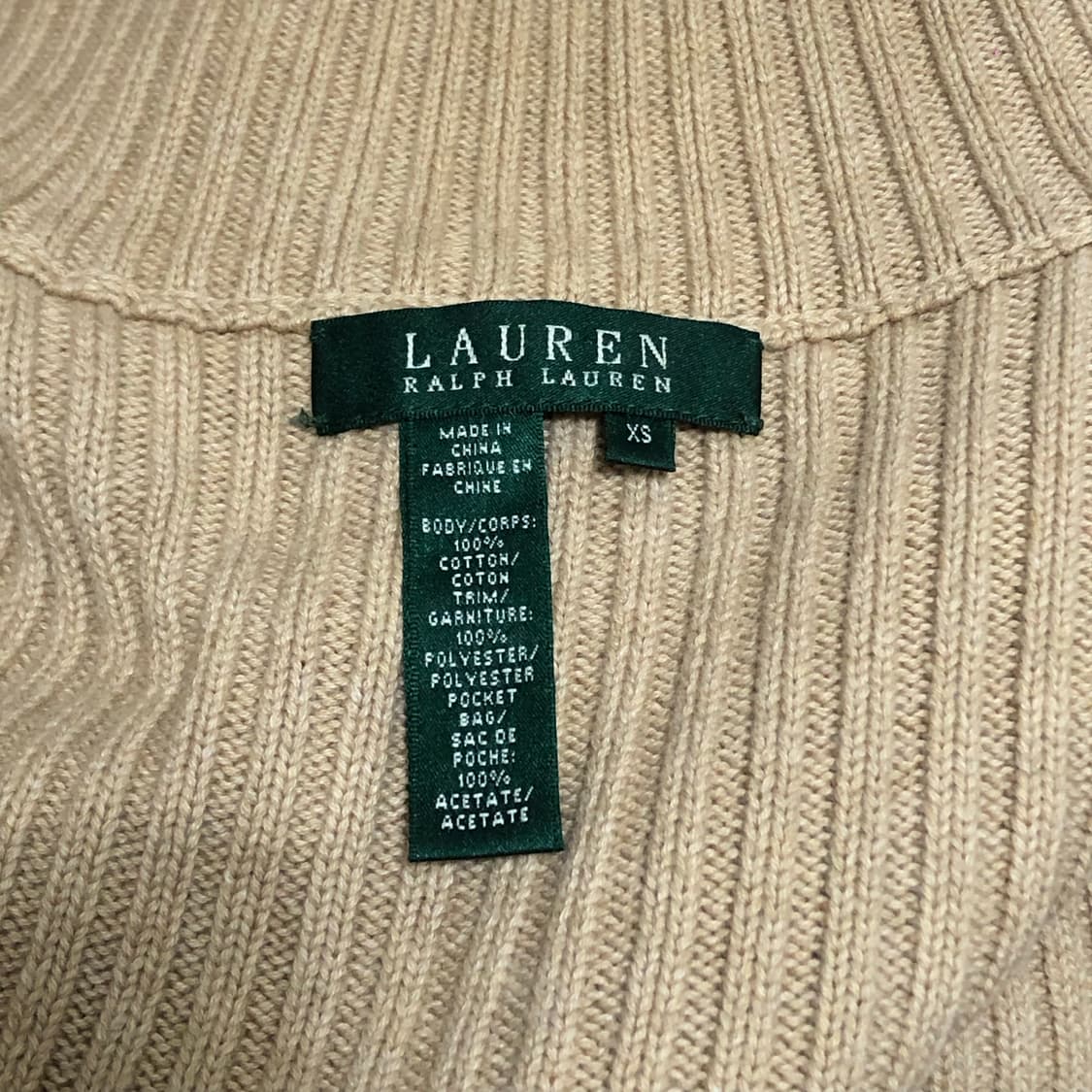 랄프로렌 스웨터 스웨이드 패치 베이지 집업 ralph lauren 빈티지 상품이미지2