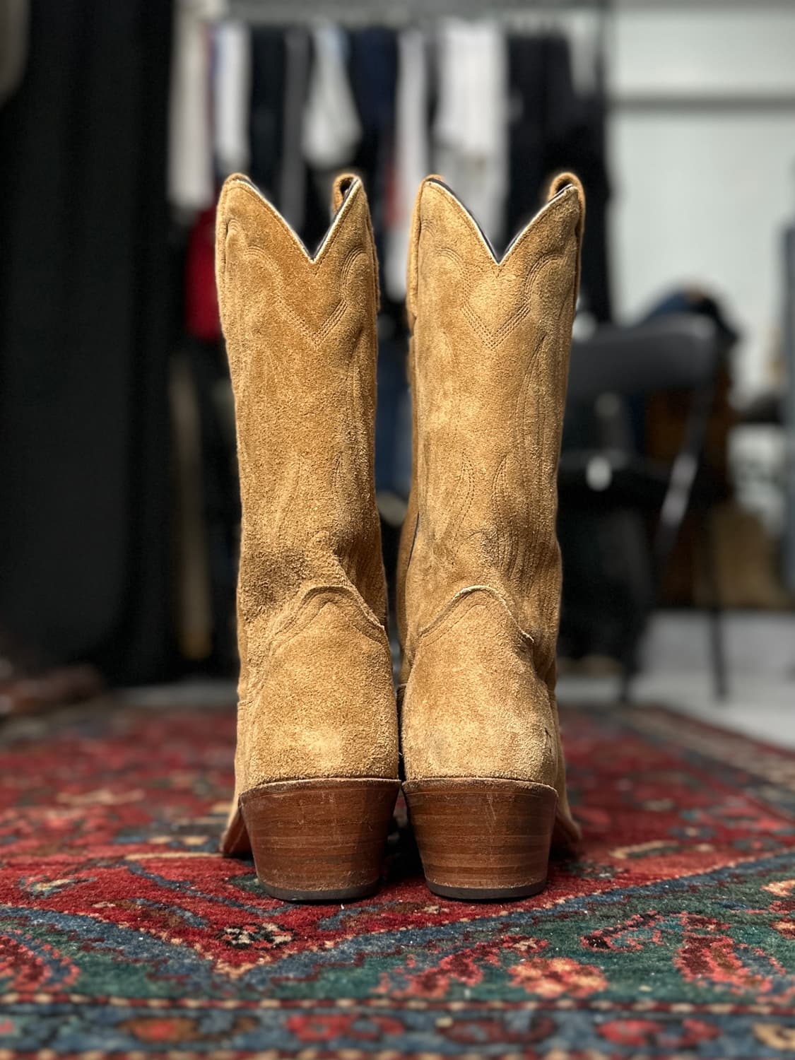 90s USA Made FRYE 러프아웃 스웨이드 카우보이 웨스턴 부츠 상품이미지7