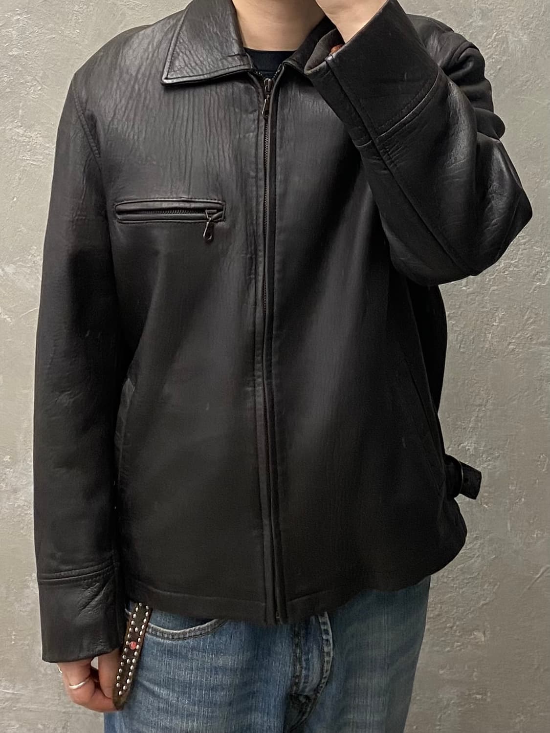 [100] 90s 알프레도 베르사체 다크브라운 양가죽 레더 자켓 상품이미지8