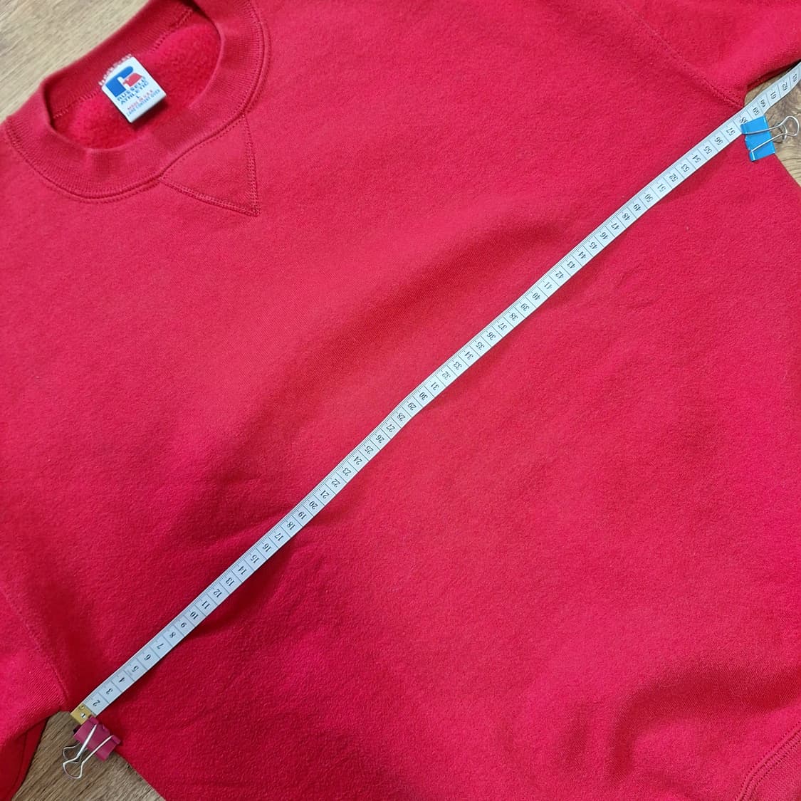 90s 러셀 스웻셔츠 레드 L사이즈 상품이미지8