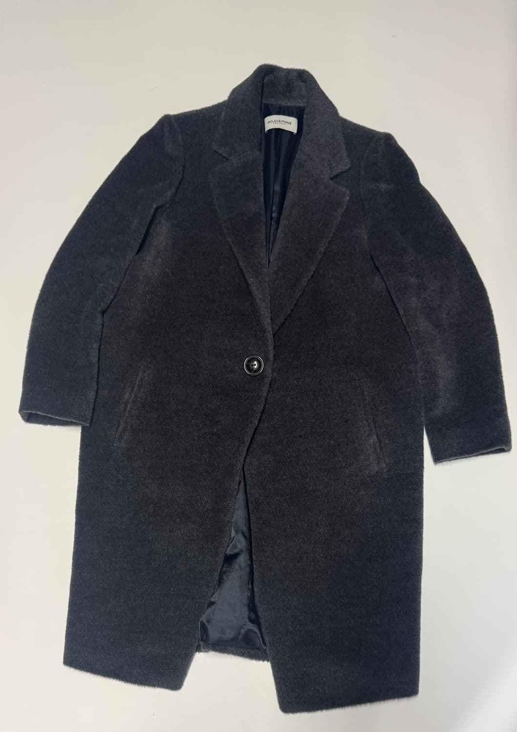 여성 모조에스핀 베이비 알파카 울 코트 그레이 M 상품이미지1