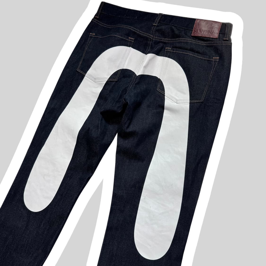 에비수 빅로고 화이트 데님팬츠 상품이미지1