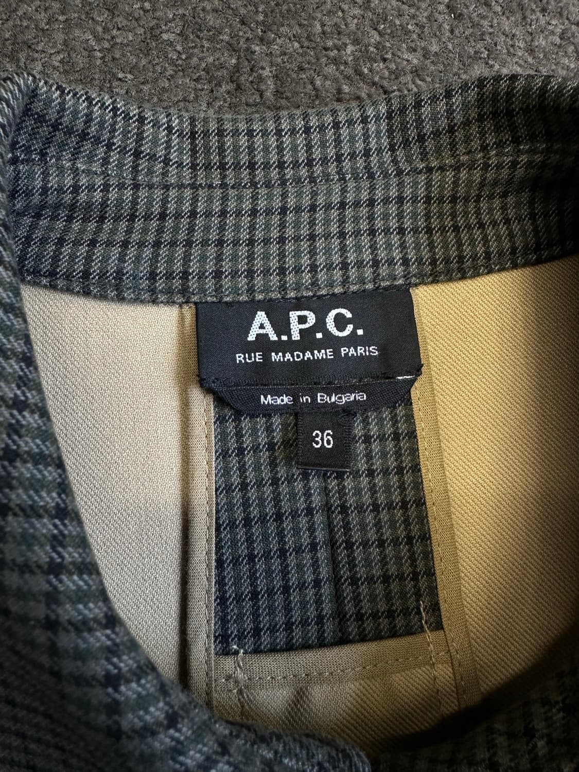 A.P.C. 아페쎄 체크 패턴 코트 36사이즈 [S] 상품이미지6