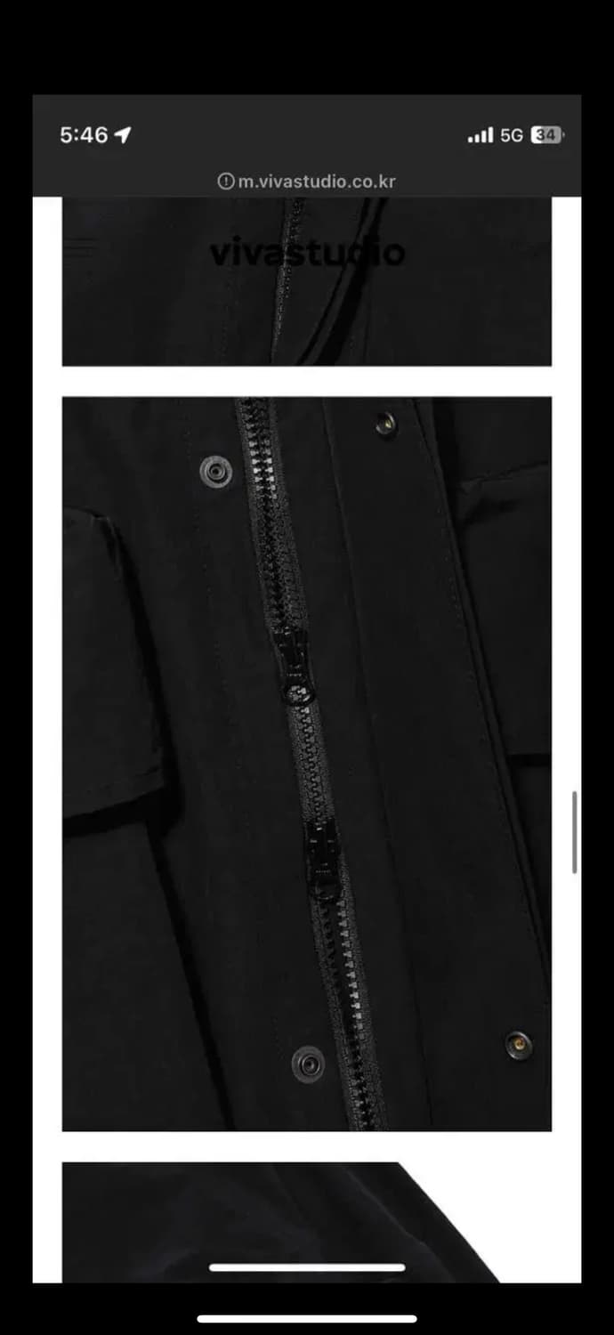 비바스튜디오 바람막이 HOODED WEB JACKET [BLACK] 상품이미지4