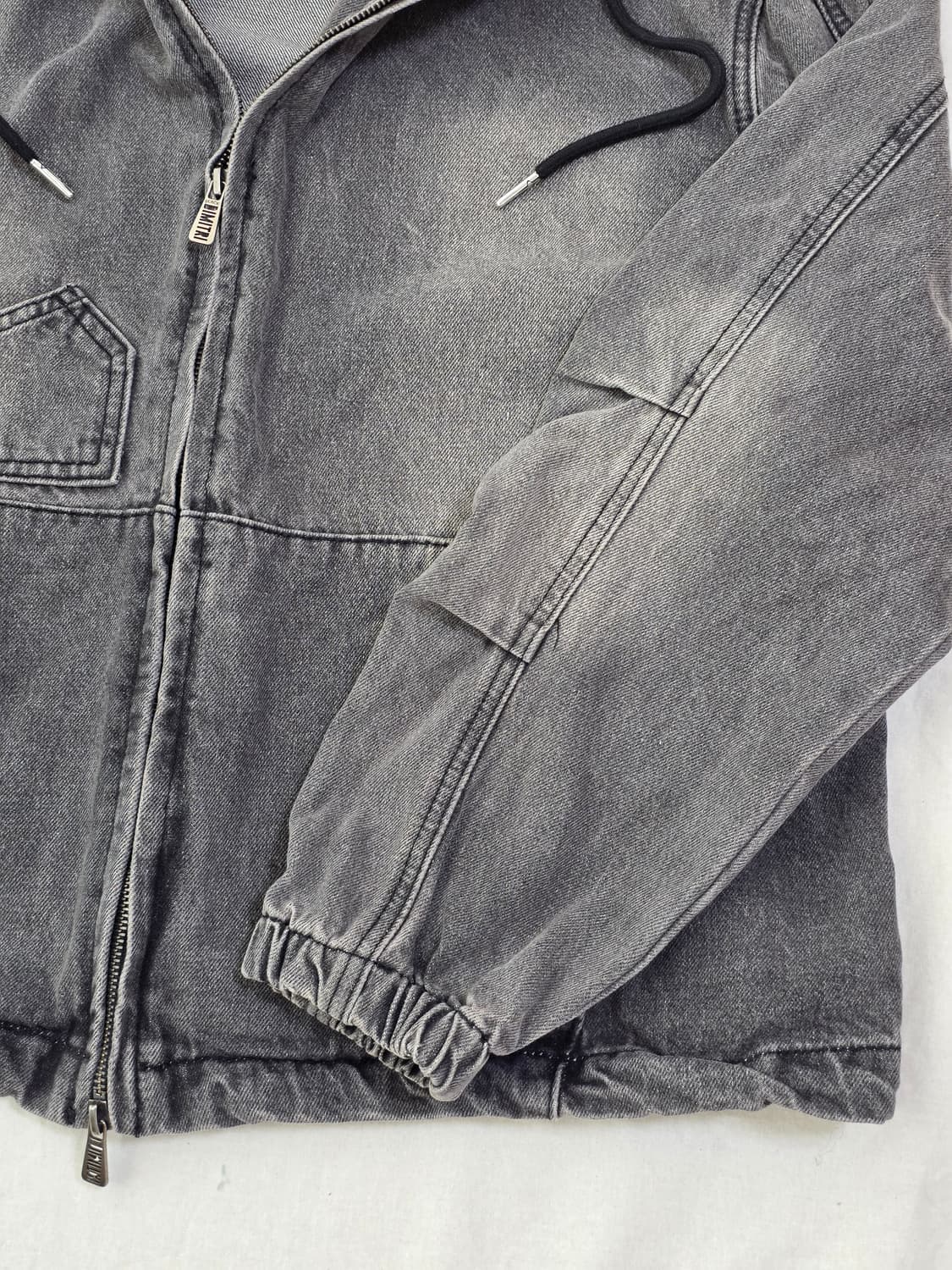 디미트리블랙 워싱 데님 후드 집업 자켓 상품이미지4