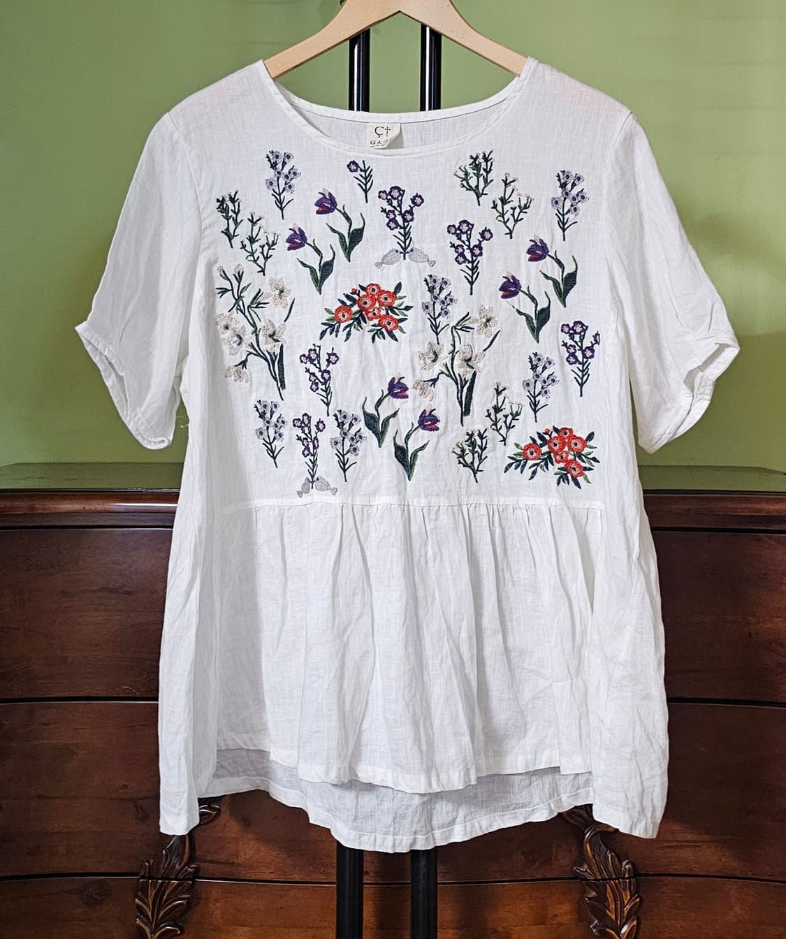 린넨 자수 블라우스 상품이미지1