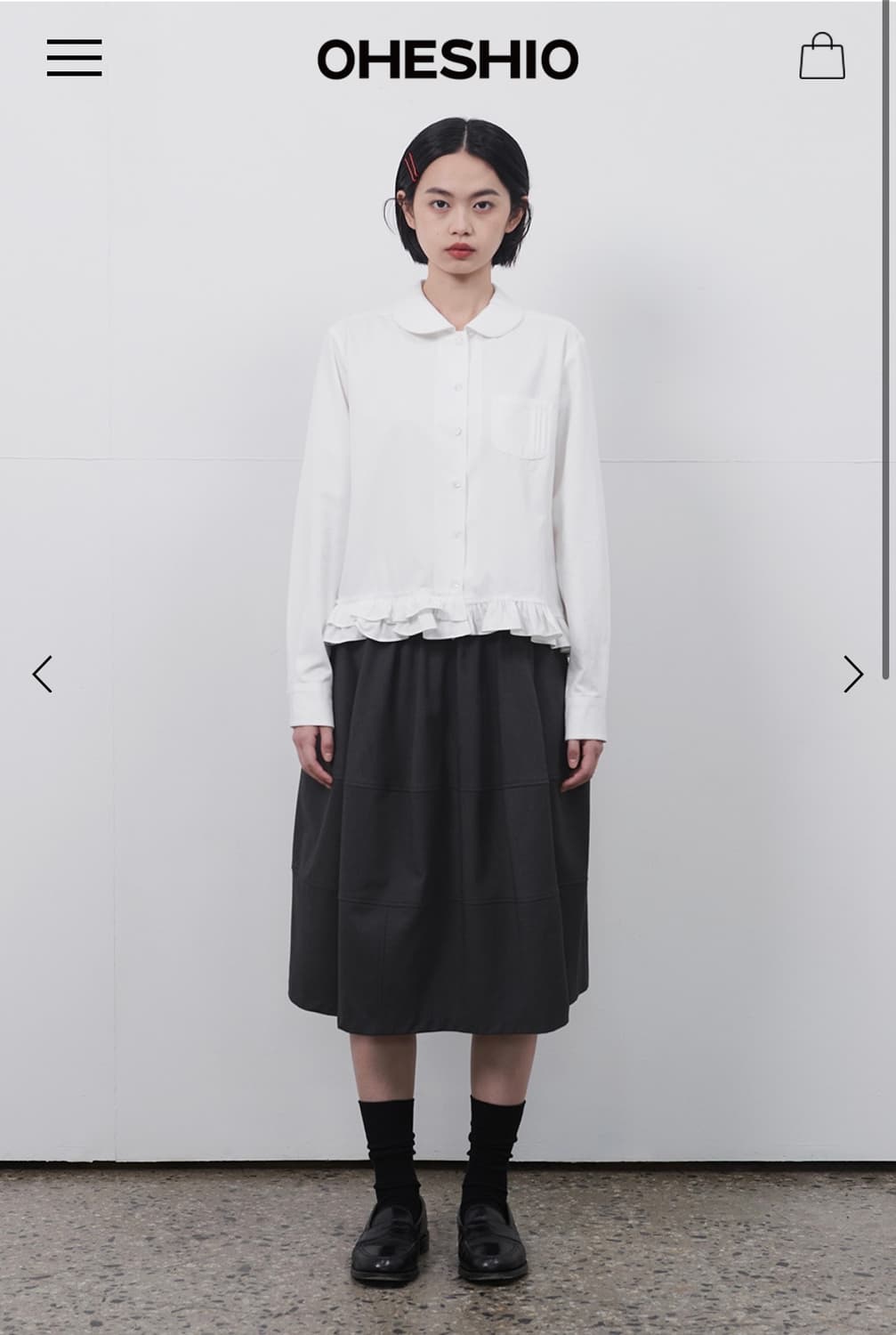 오헤시오 프릴포켓블라우스 (아이보리) 상품이미지1