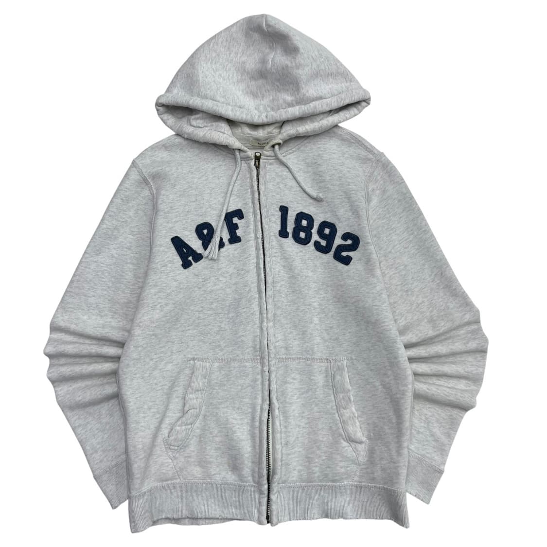 아베크롬비 네이비 패치로고 백멜란지 후드집업 M 상품이미지2