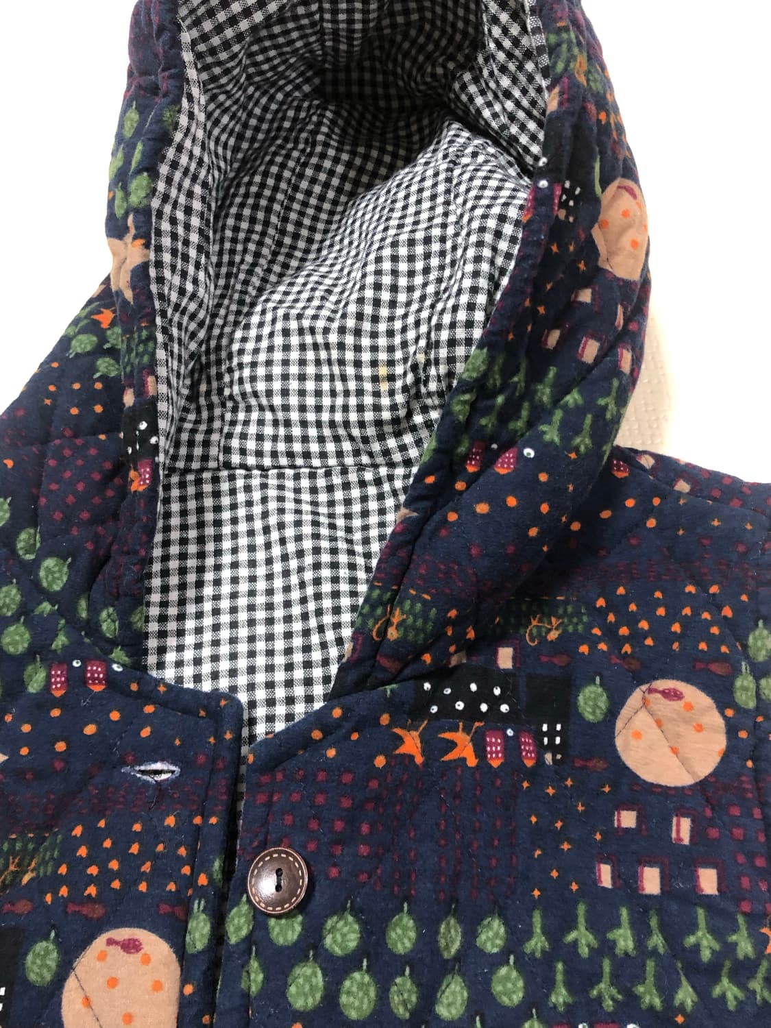 빈티지 네이비 모리걸 프린팅 베스트 패딩 상품이미지10