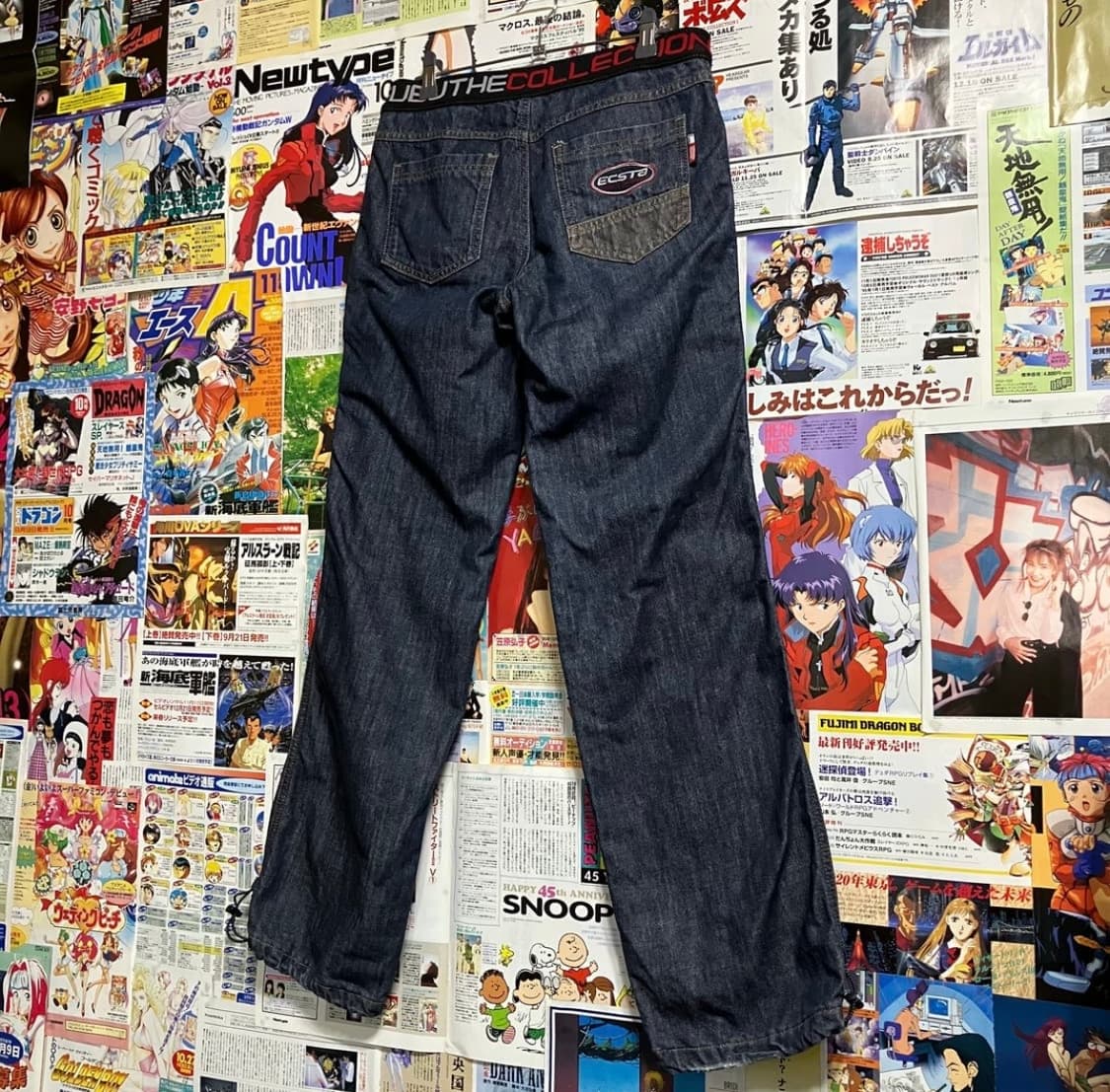 90‘s 올드스쿨 후부 Fubu 밴딩 데님 부츠컷 팬츠 y2k 갸루템 상품이미지6