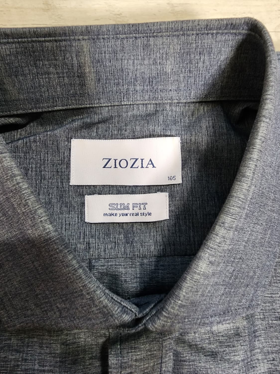 ZIOZIA 지오지아 드레스 셔츠 100~103 정장 남방 멜란지 네이비 상품이미지5