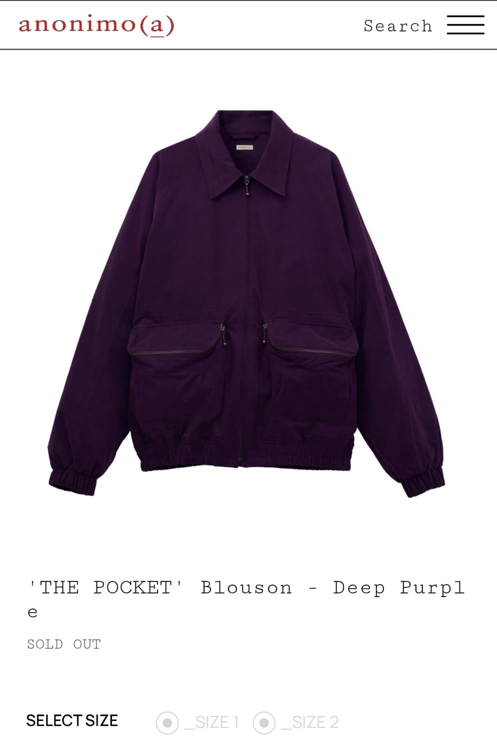 [2] anonimo(a) 더 포켓 블루종 자켓 딥 퍼플 상품이미지6
