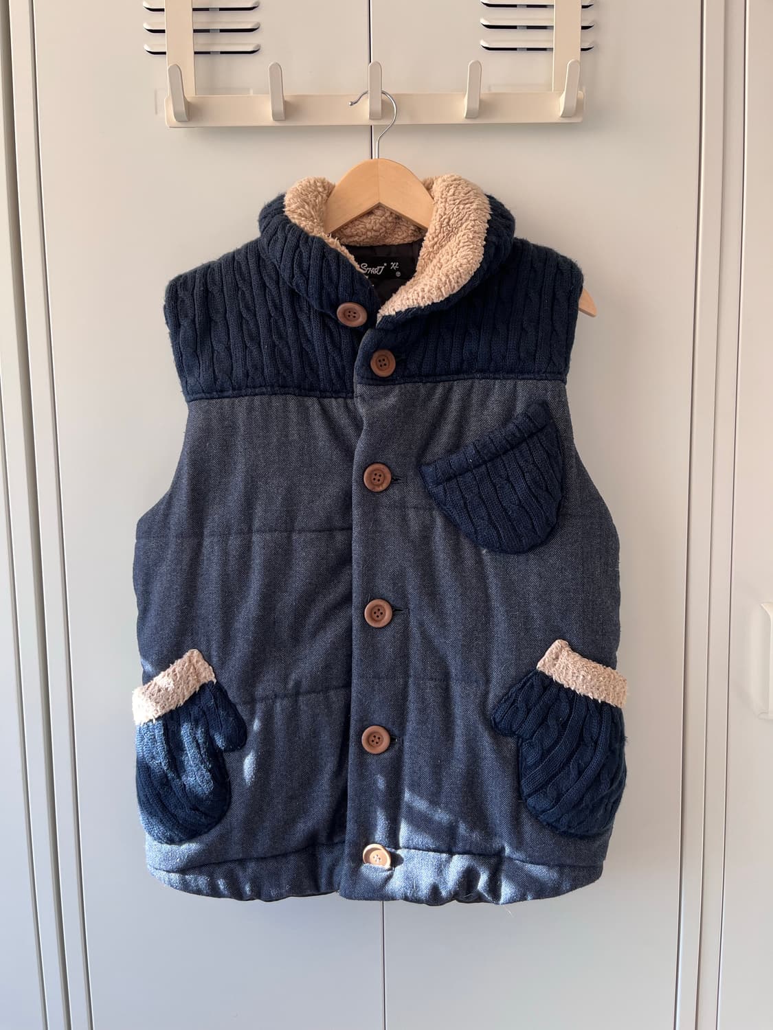 Up start 모리걸 장갑 주머니 니트 조끼 패딩 상품이미지9