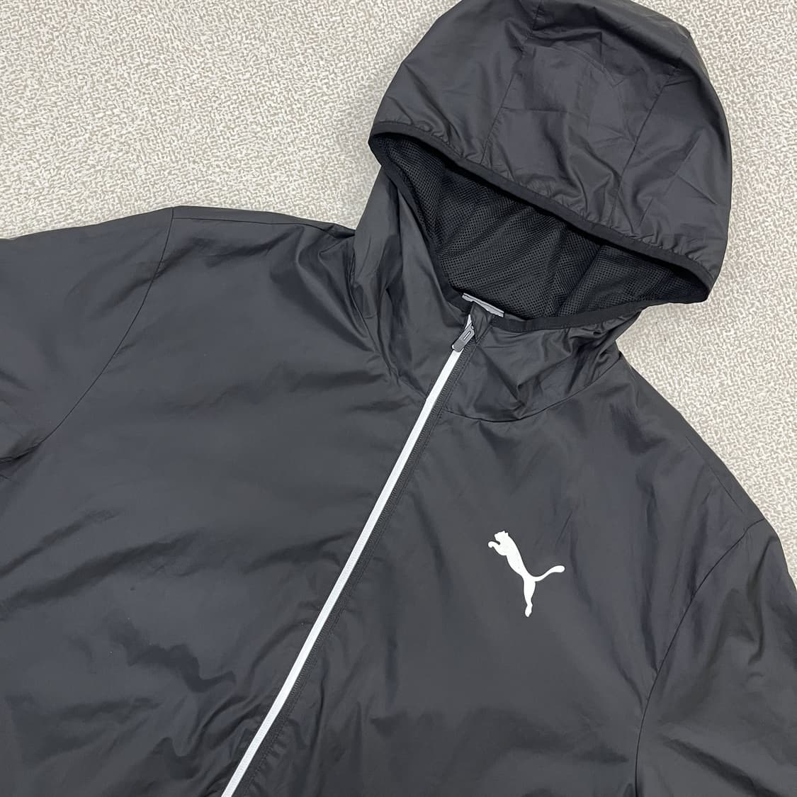 [US XL] 푸마 스몰로고 후드 바람막이 자켓 블랙 3940 상품이미지5