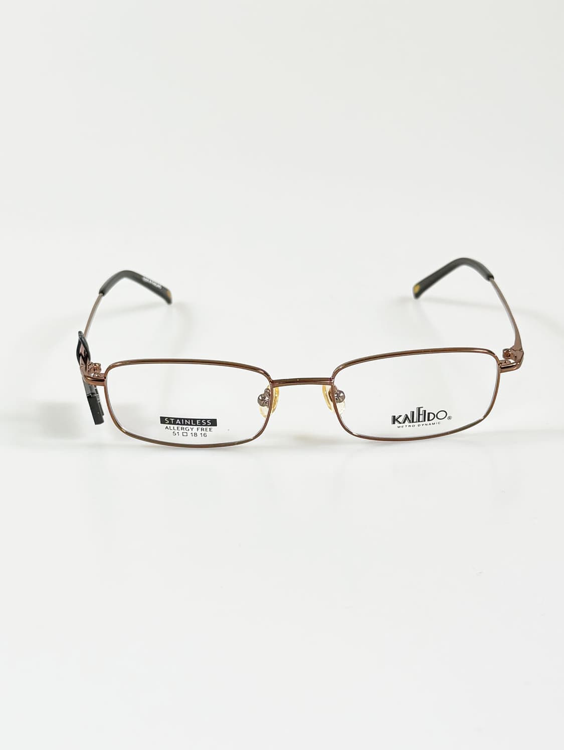 90s KALEIDO 브라운 메탈 슬림 스퀘어 빈티지 안경 상품이미지2