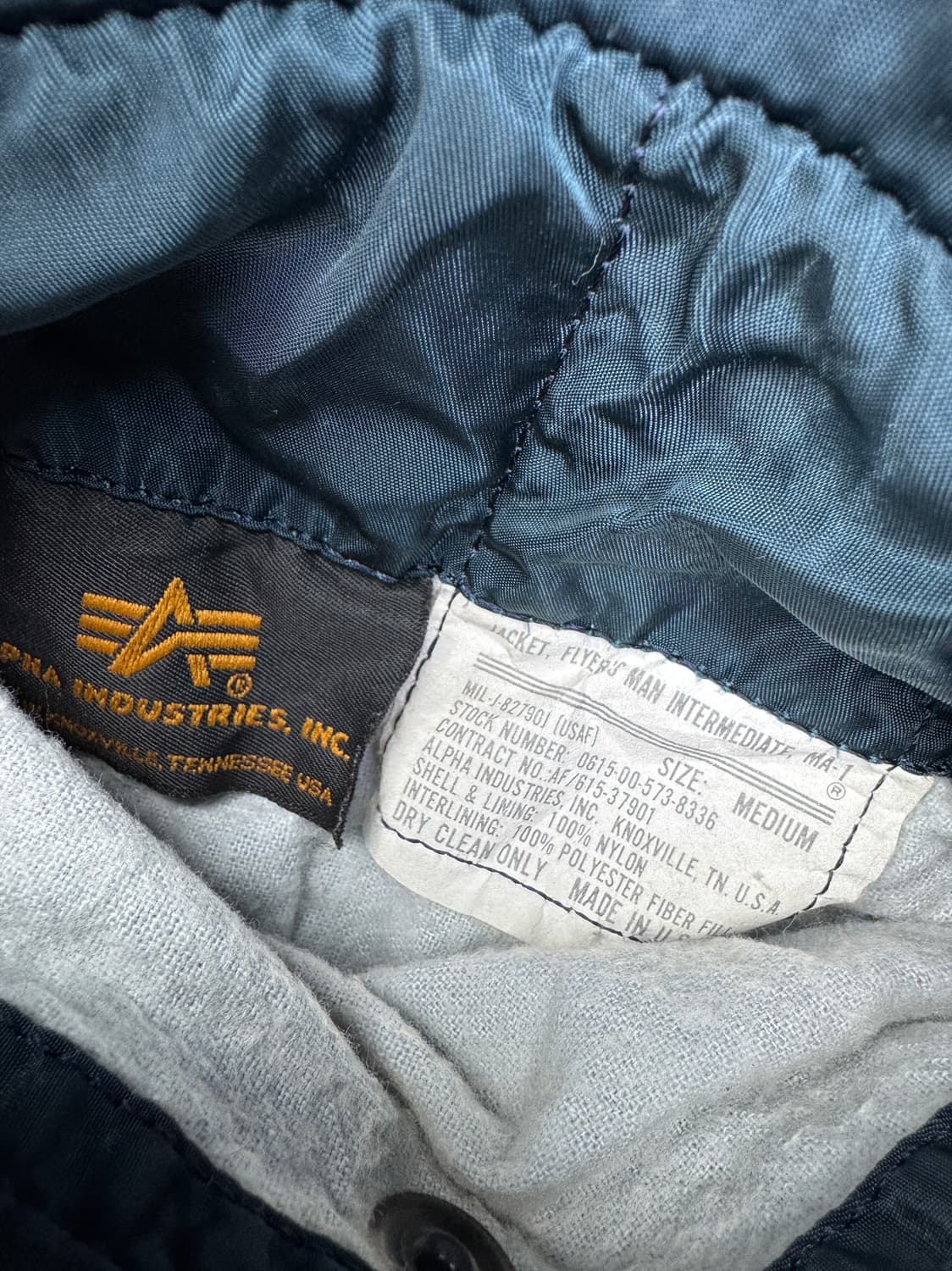 빈티지 알파인더스트리 ma-1 항공점퍼 다크네이비 M 상품이미지5