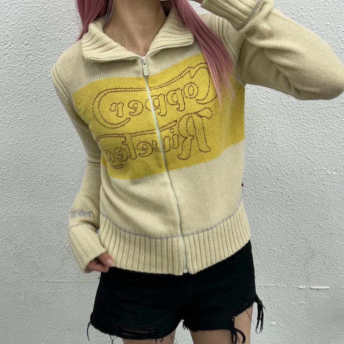 리바이스 y2k 레터링 니트 집업 1 상품이미지1