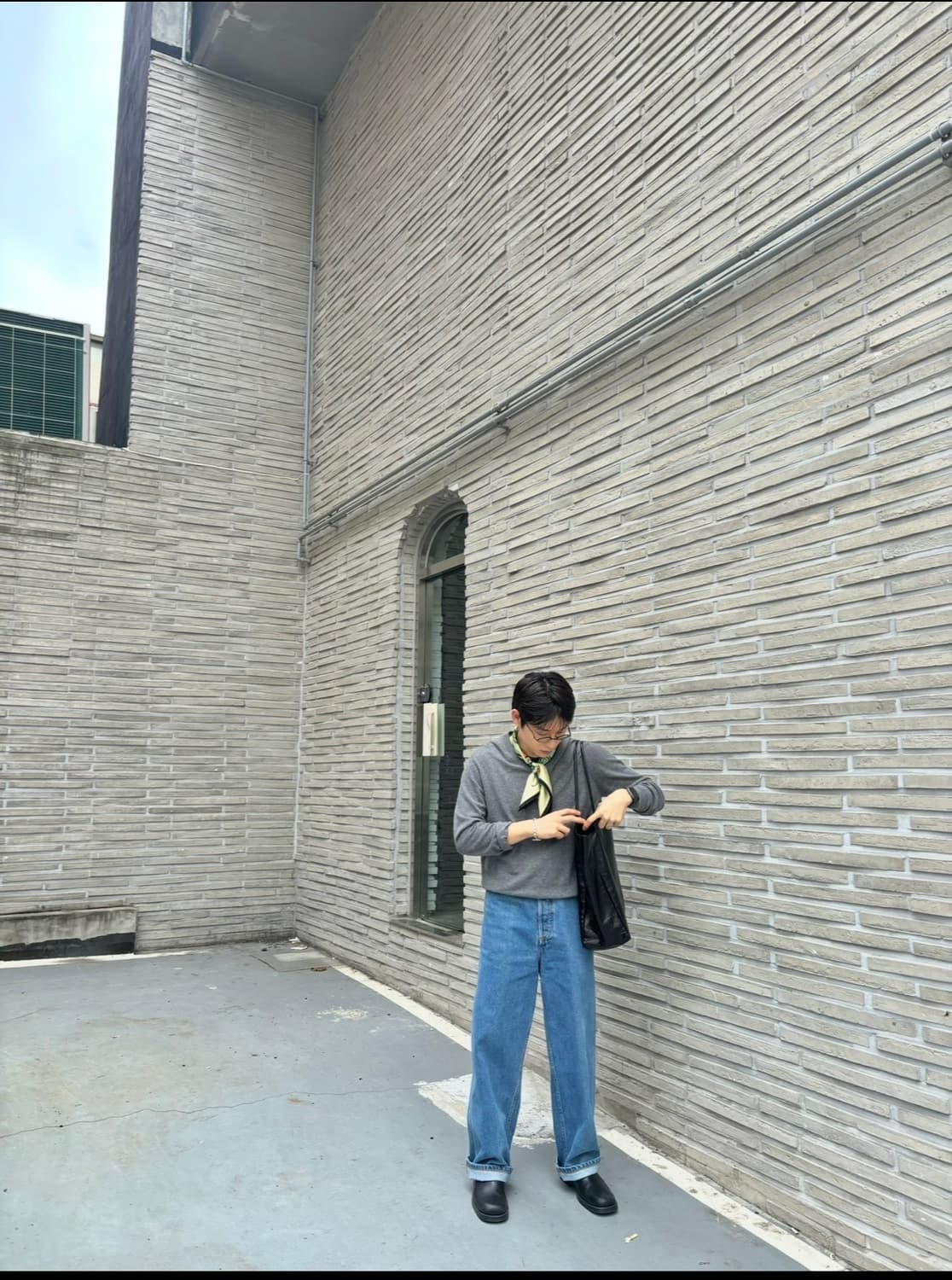 크리스타세야 하이웨이스트 블리치드 데님 팬츠 상품이미지5