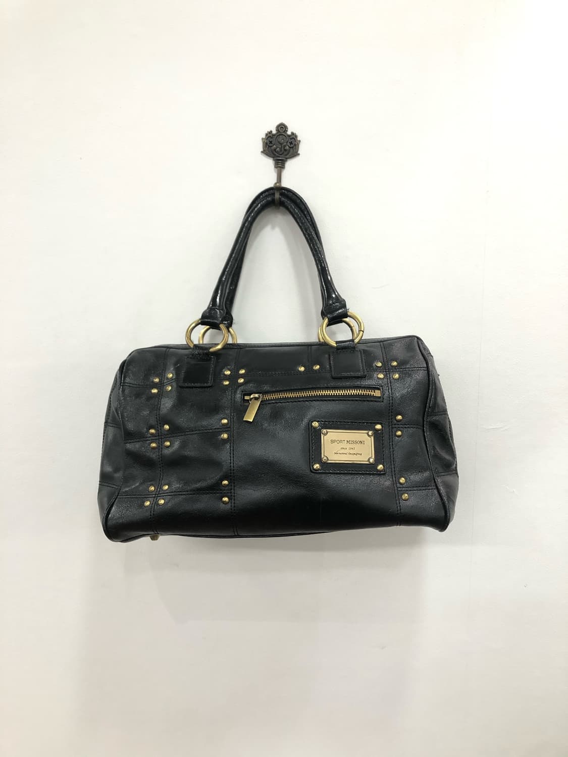 MISSONI black stud leather boston bag 상품이미지2