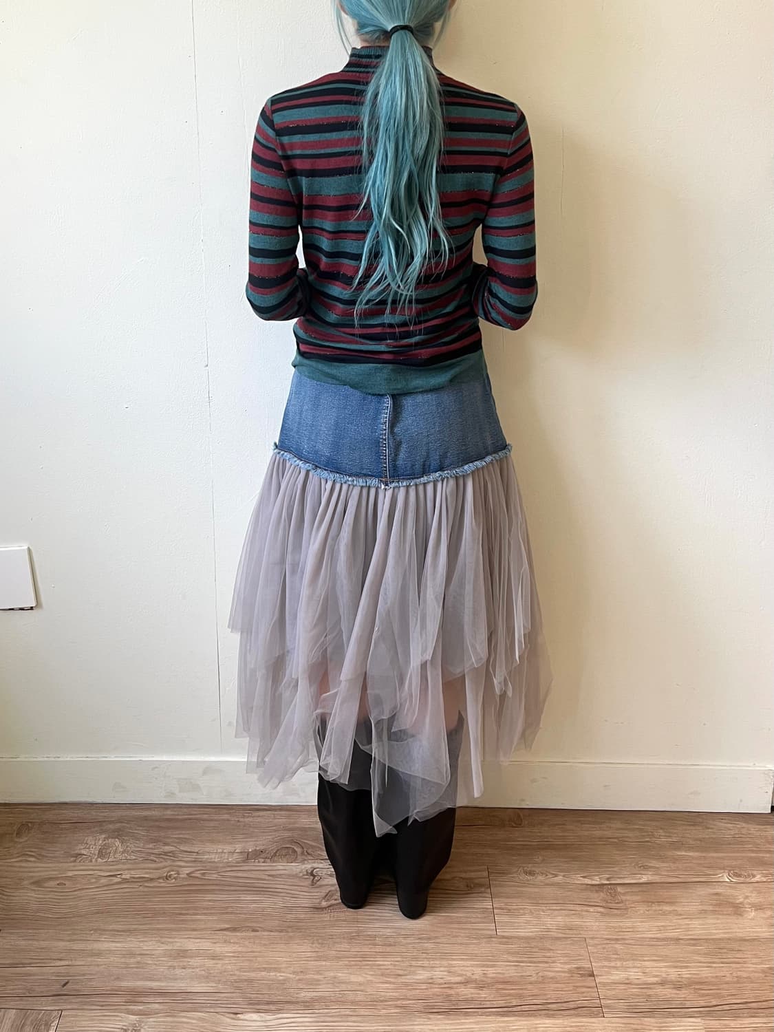 SHEIN 데님 튤 스커트 상품이미지9