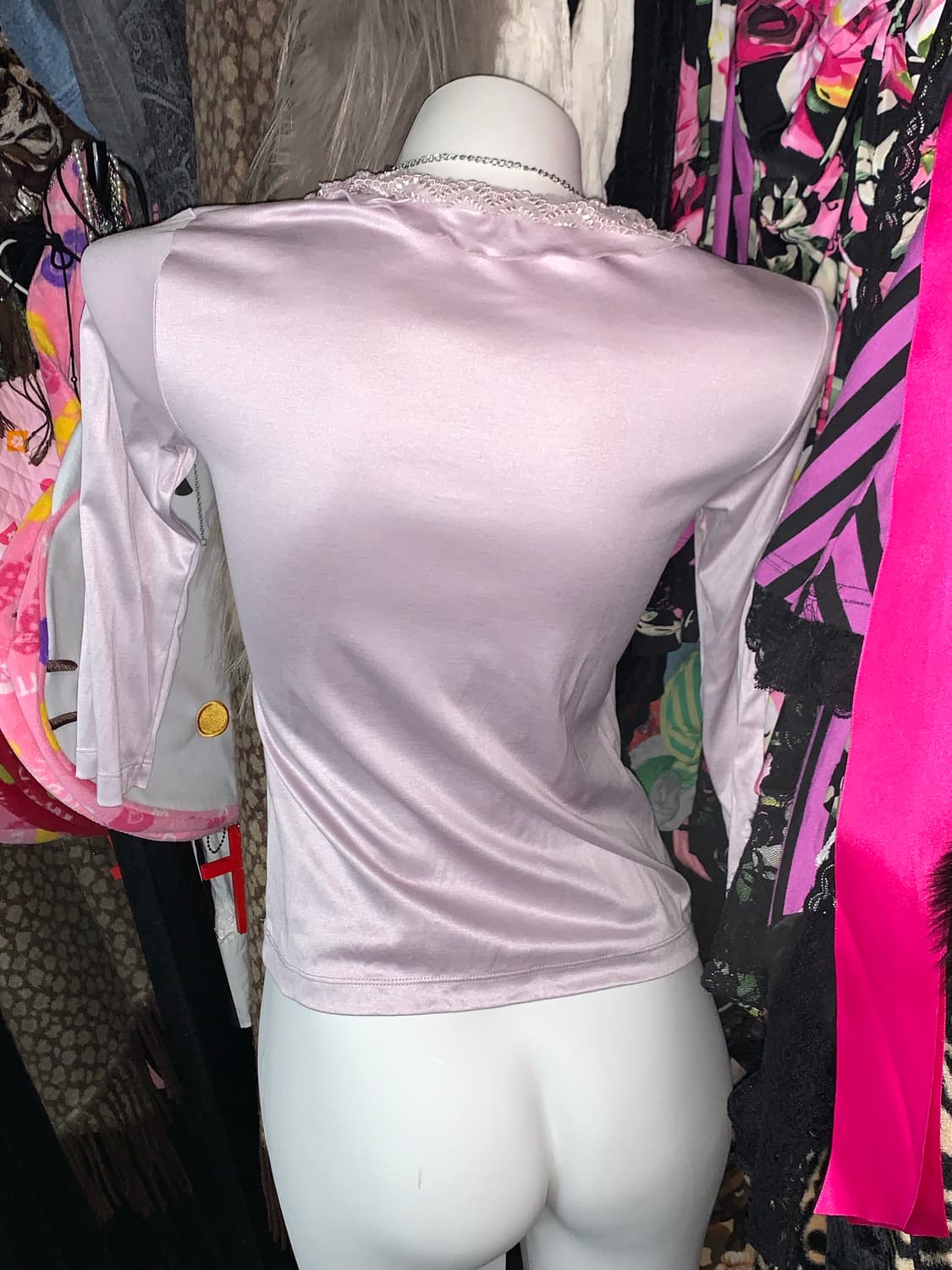 y2k 엔틱 연보라 프릴 레이스탑  상품이미지3