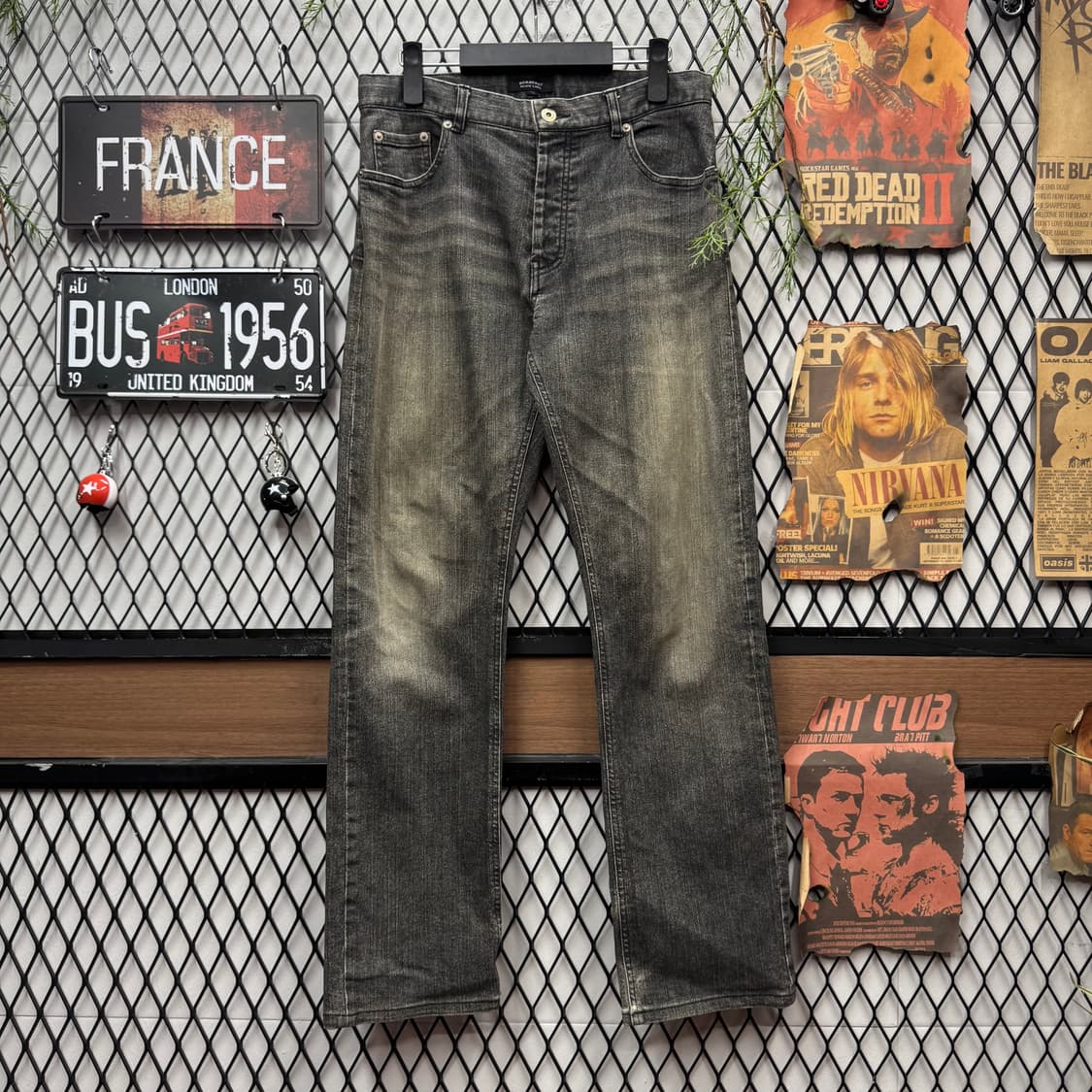 00s 버버리 블랙 라벨 데님 팬츠 스트레이트 핏 흑청 상품이미지1