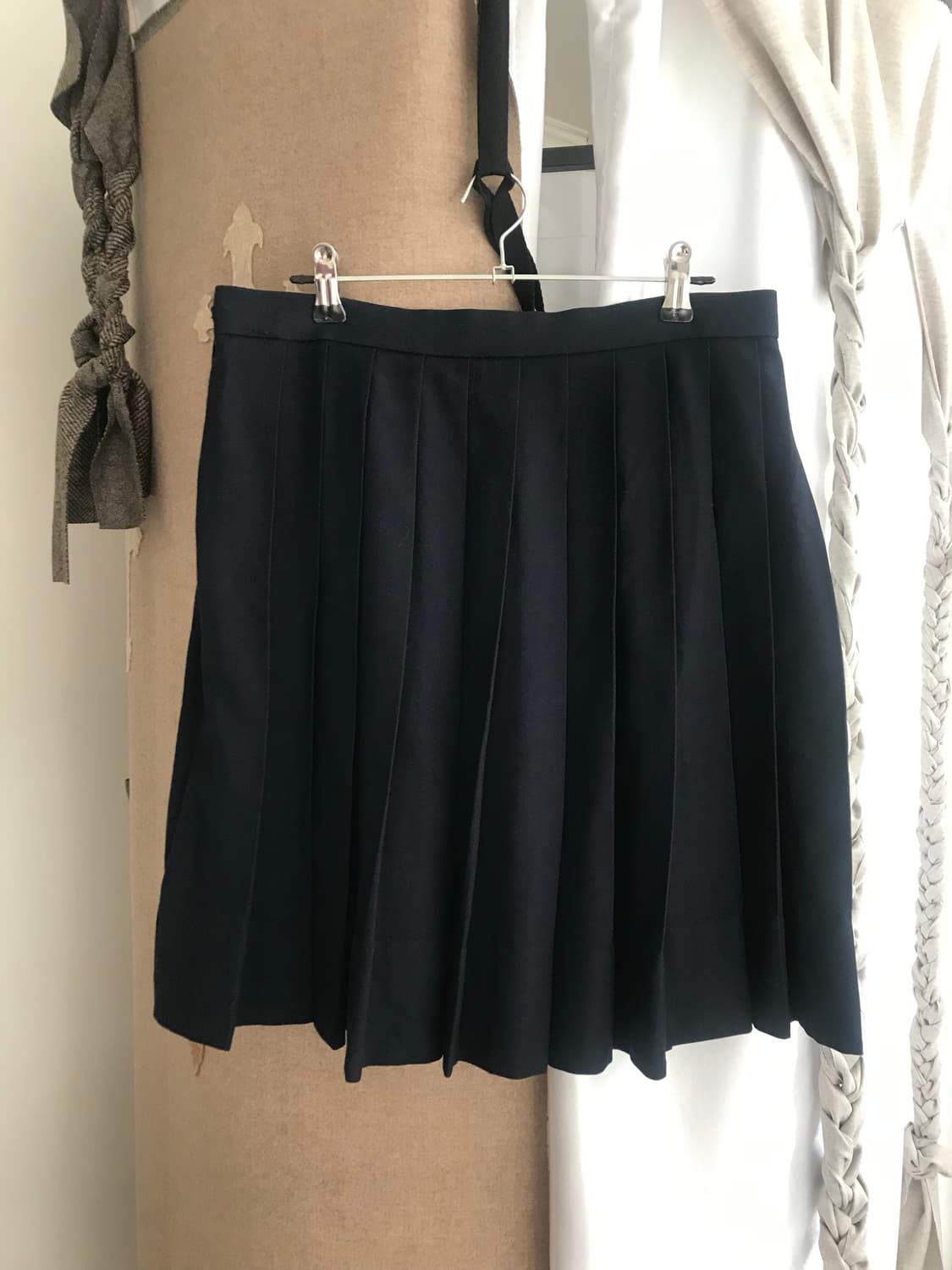  vintage navy pleats skirt 상품이미지4