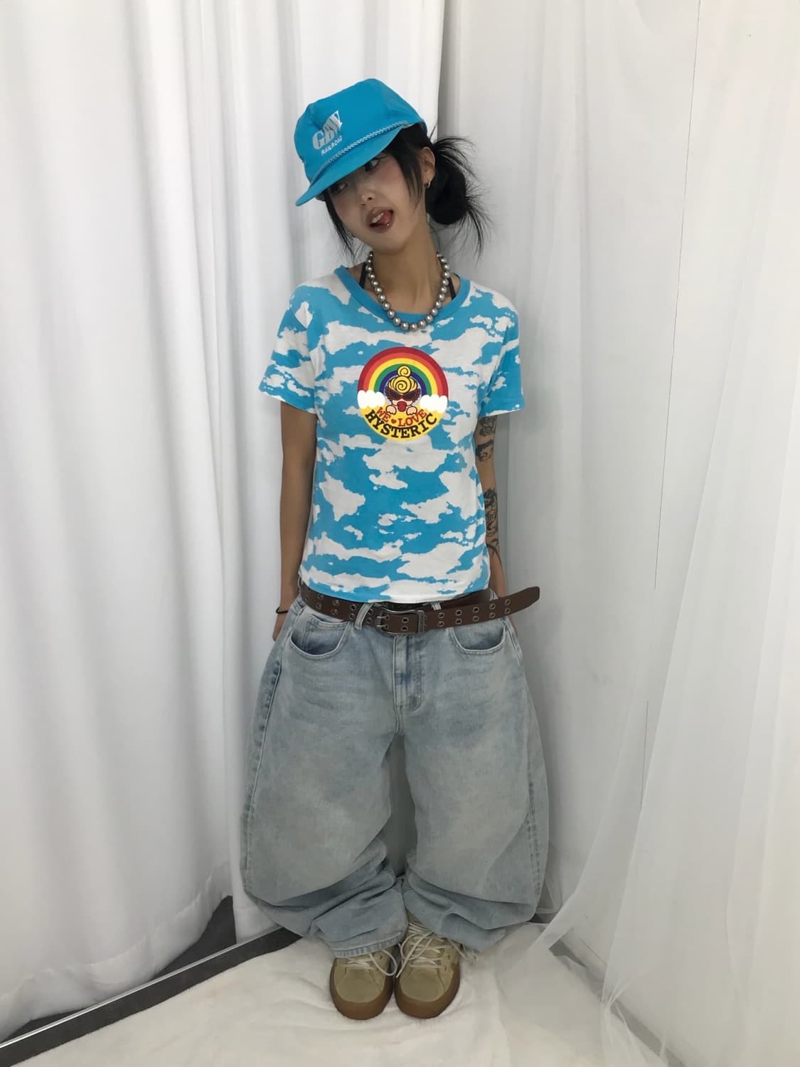 ☁️🩵히스테릭글래머 미니 반팔 티셔츠 ( 구름같애...)🩵☁️ 상품이미지2