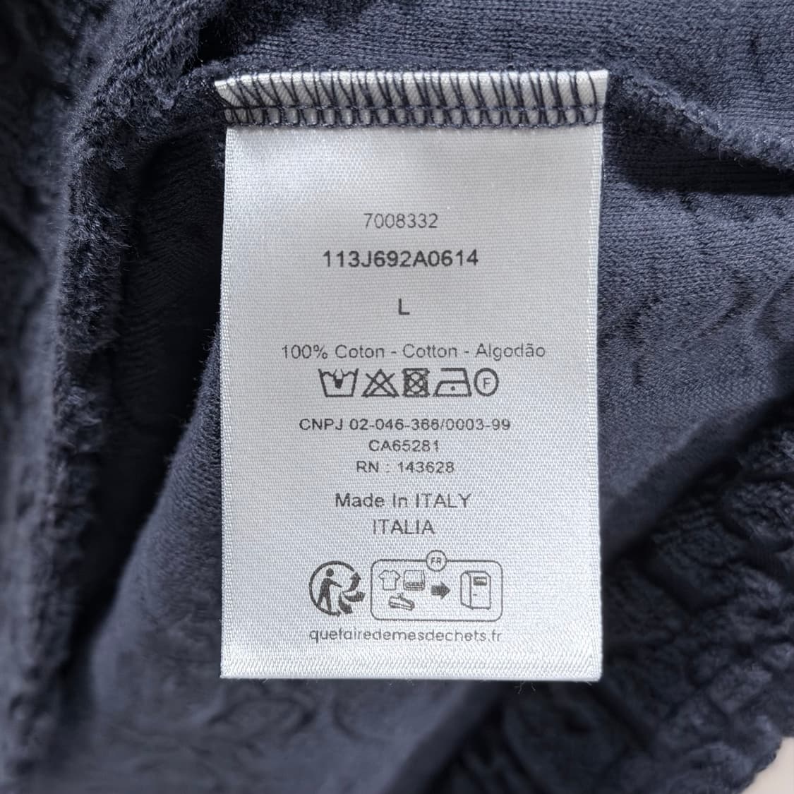 (A+/L) / 디올 오블리크 테리코튼 반팔 네이비 상품이미지6