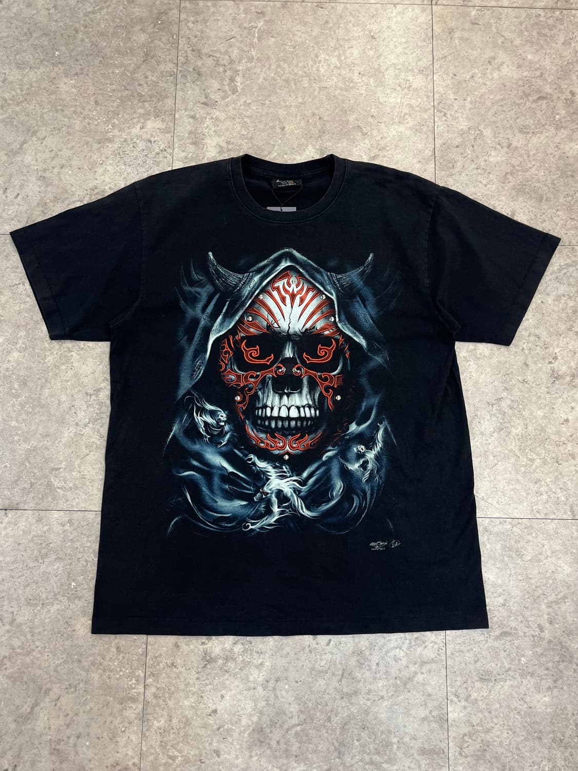 빈티지 락창 Rock chang 해골 반팔티 블랙 XL #csz3848 상품이미지4