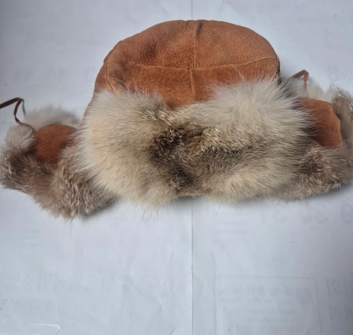 Y2k 스웨이드 여우털모자 상품이미지2