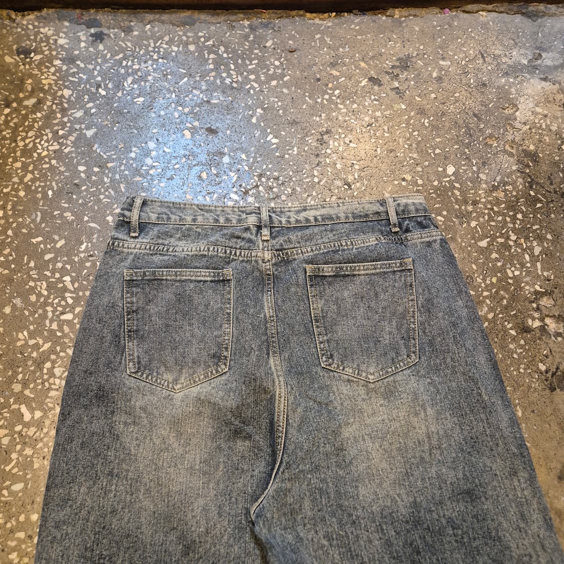 34인치 절개패턴 워싱 와이드데님팬츠  상품이미지6