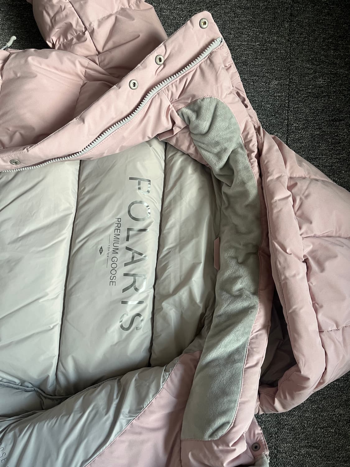 구스 롱 패딩 연핑크 상품이미지3