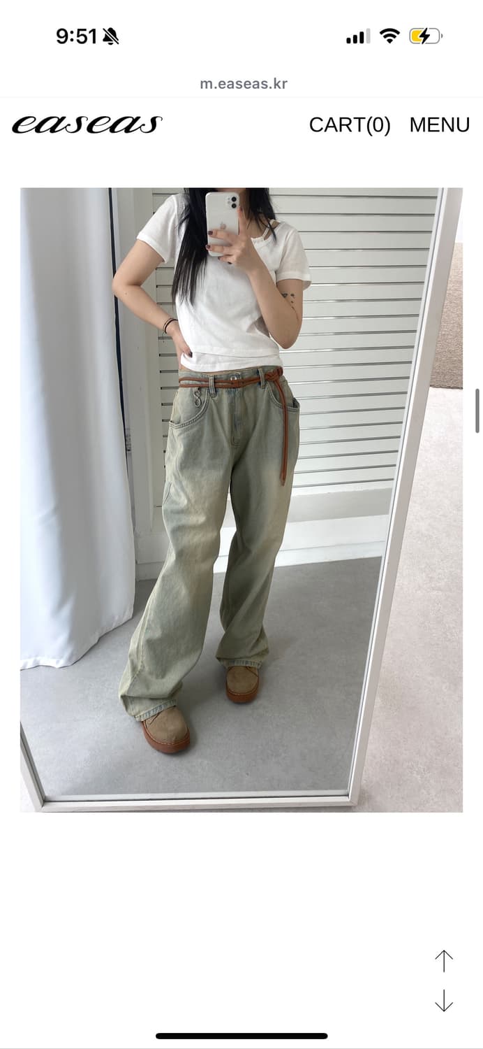 새상품) 이즈이즈 스모킹 팬츠 청바지 와이드팬츠 smoking d pt 상품이미지1