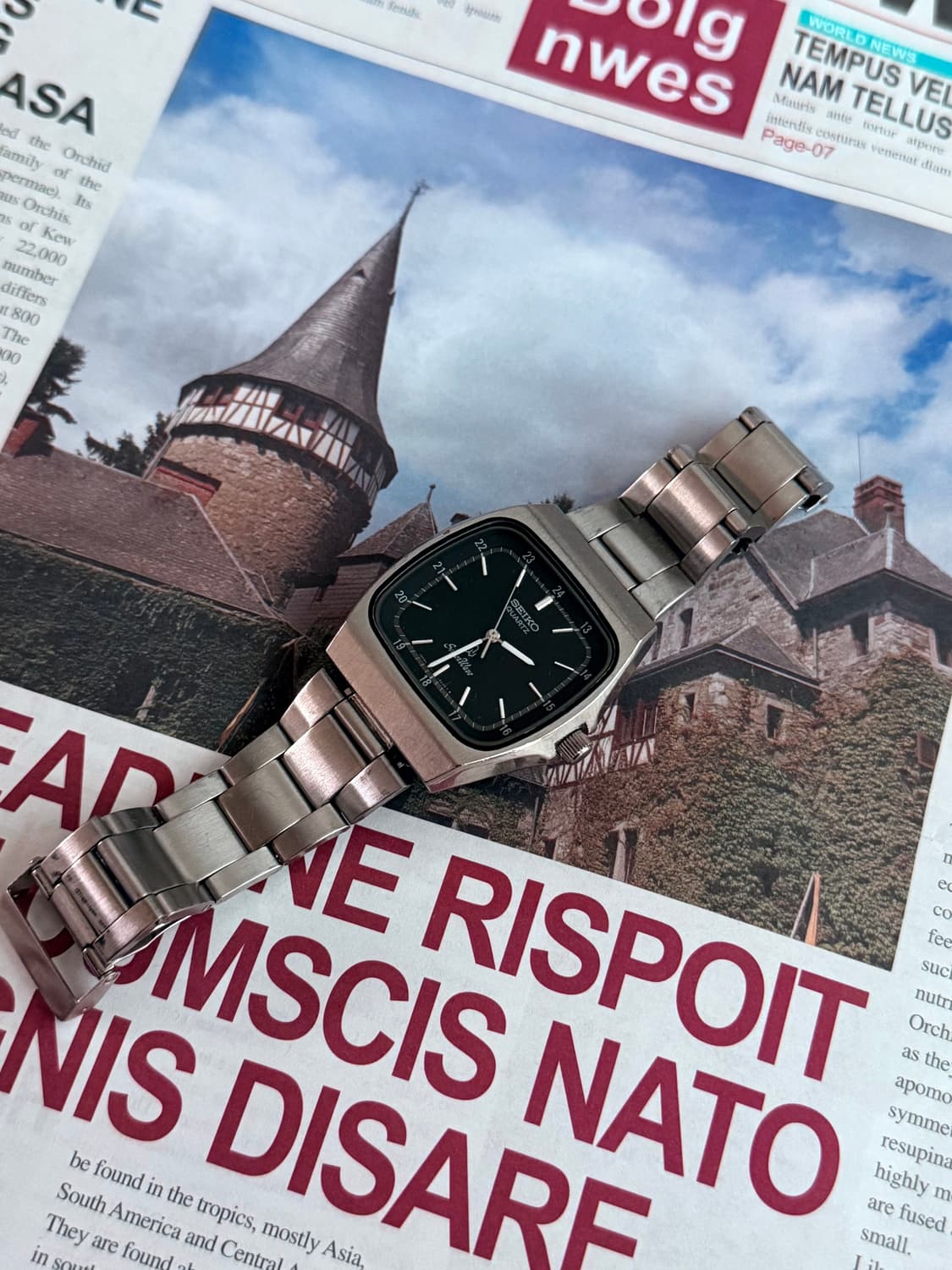 세이코 Seiko 쿼츠 실버웨이브 스퀘어 데이데이트 상품이미지2