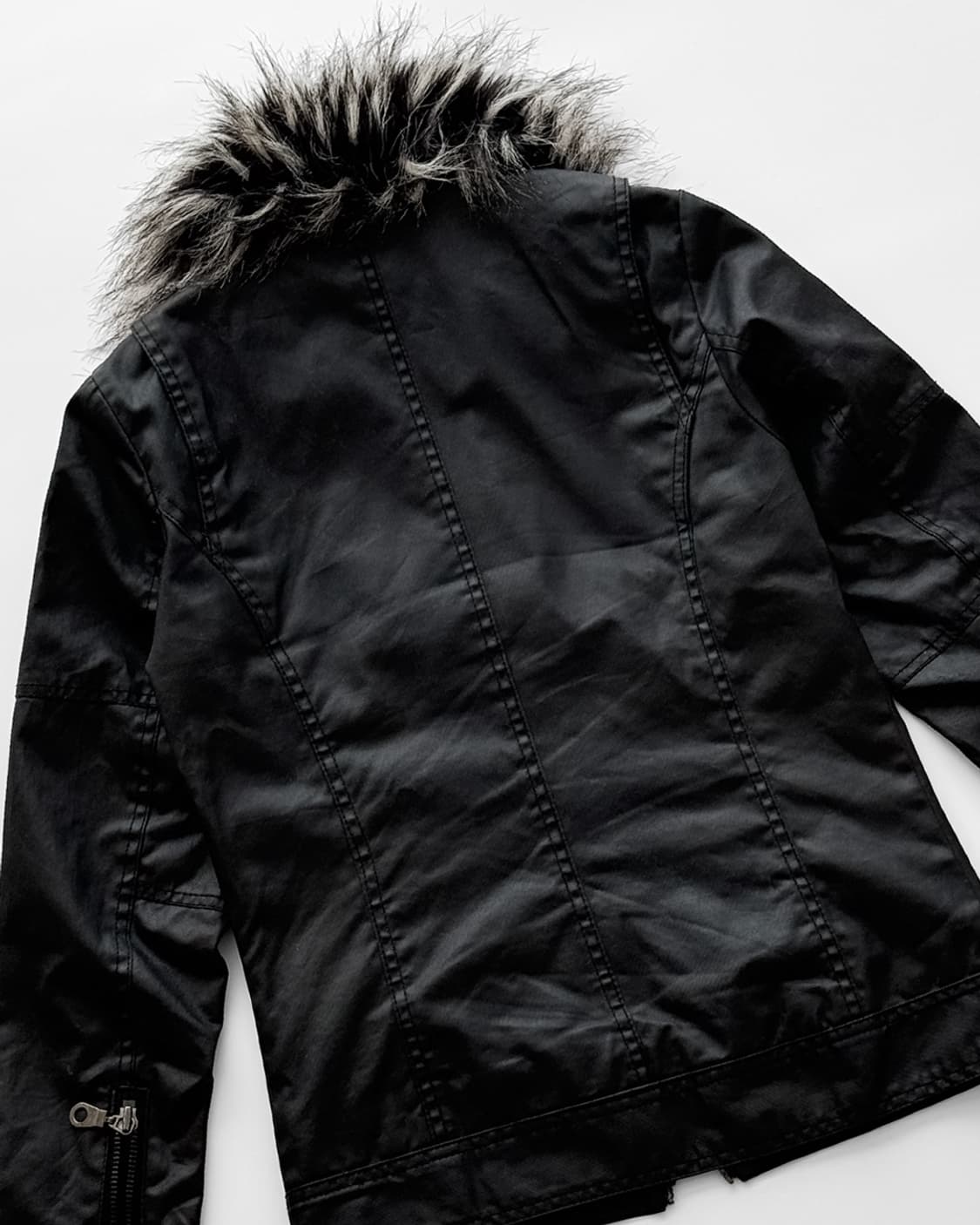 Fuga Waxed Double-Zip Fur Rider Jacket 상품이미지6