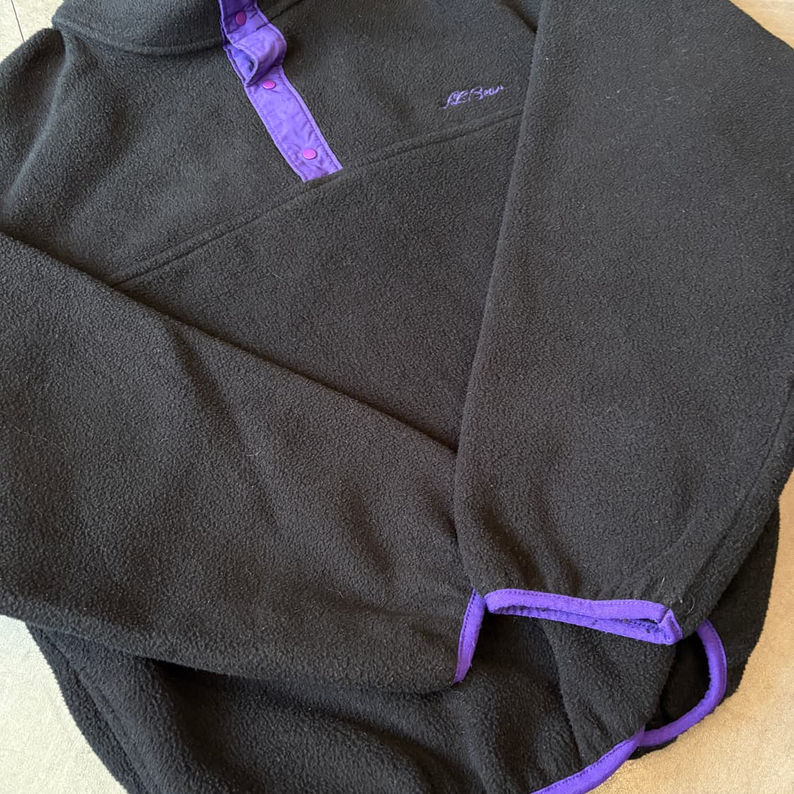 90s L.L.bean 미국 생산 엘엘빈 블랙 플리스 신칠라 상품이미지9