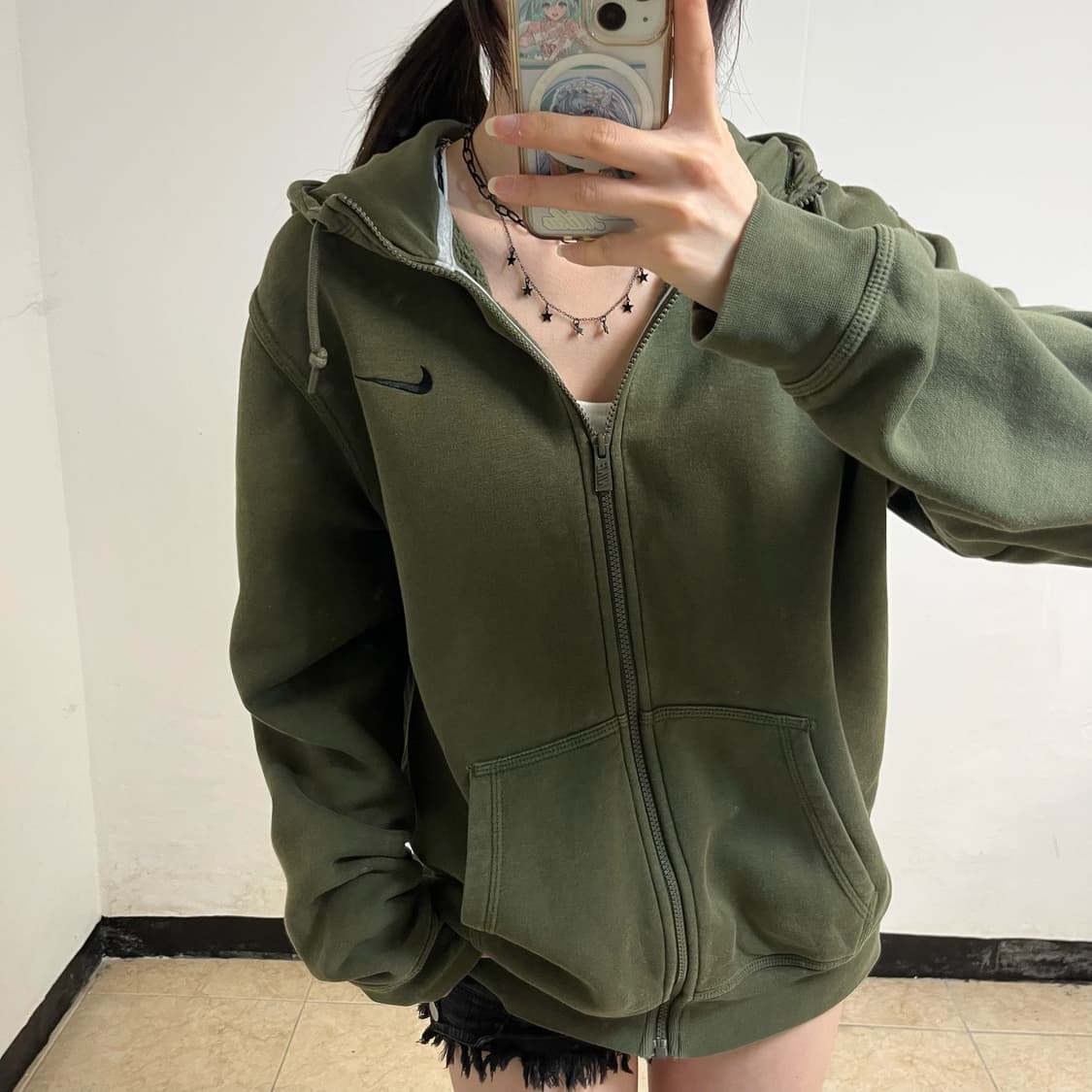 Nike khaki hoodie zip-up 상품이미지3