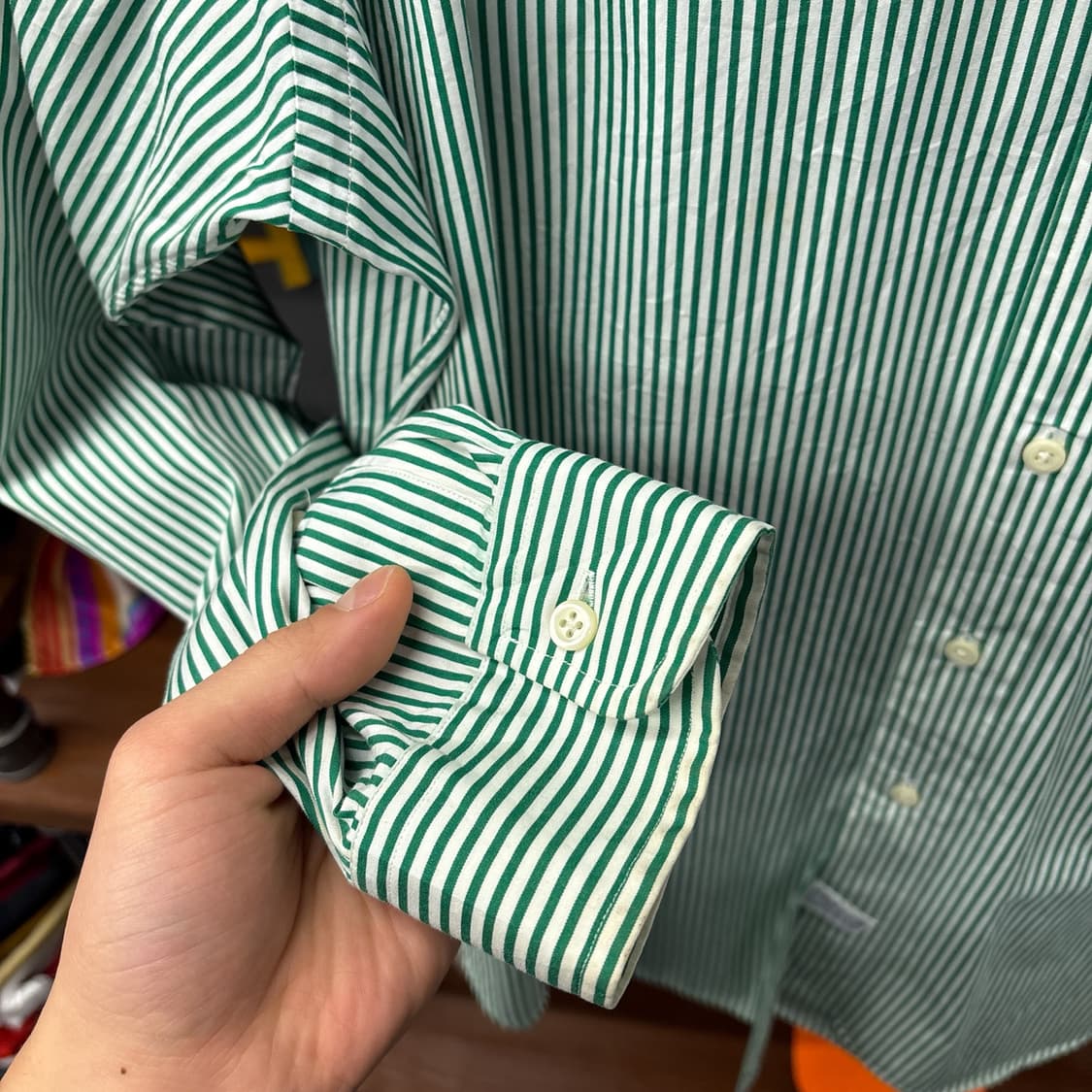 00s 폴로 랄프로렌 클래식 스트라이프 버튼다운셔츠 그린 N1162 상품이미지7