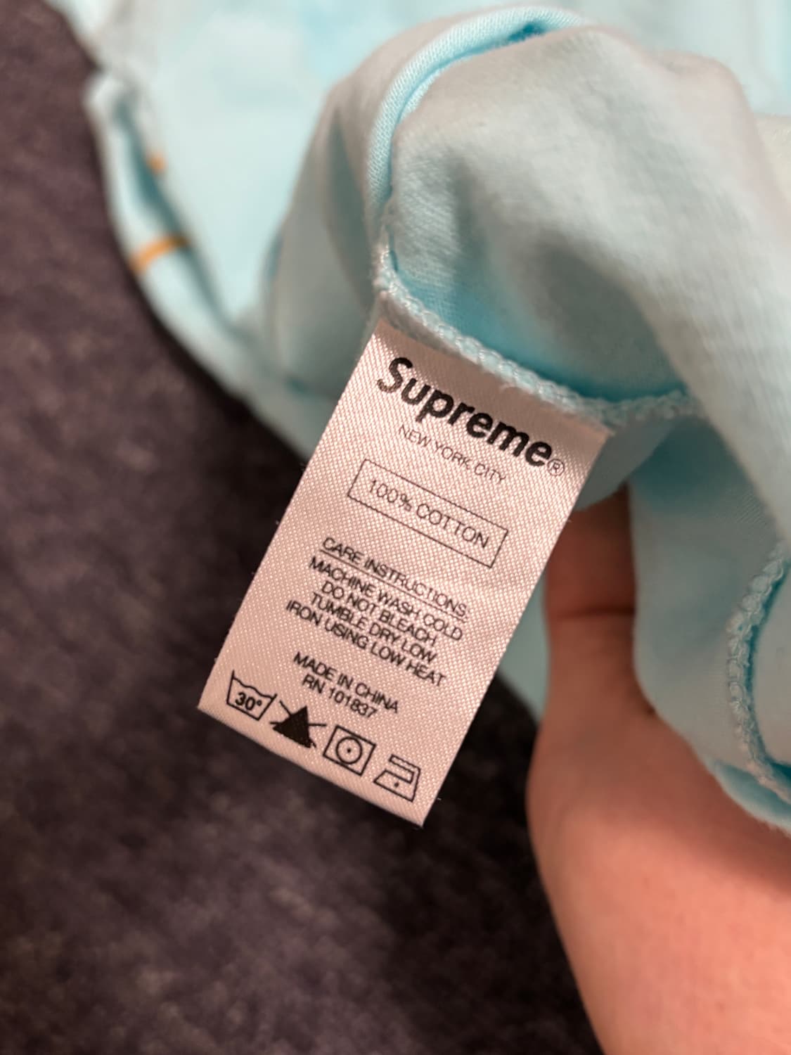 S급 슈프림 Supreme Team Ringer Tee Ligh blue 상품이미지5