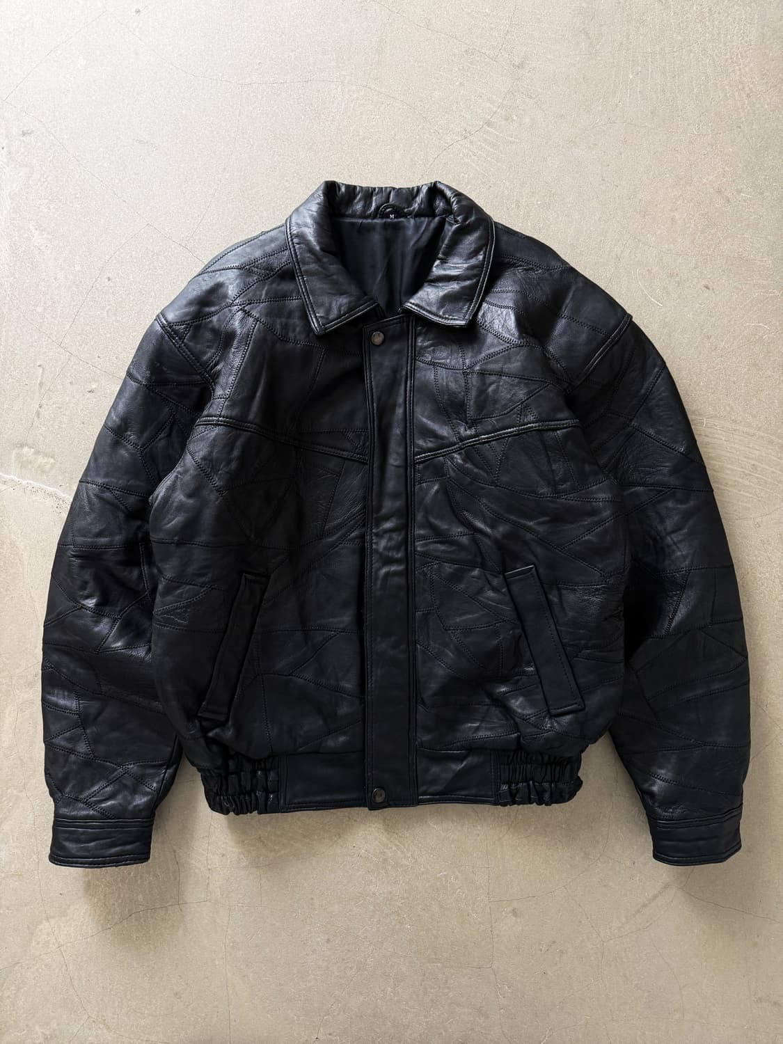 Vintage Sheepskin Leather Bomber Jacket 상품이미지1