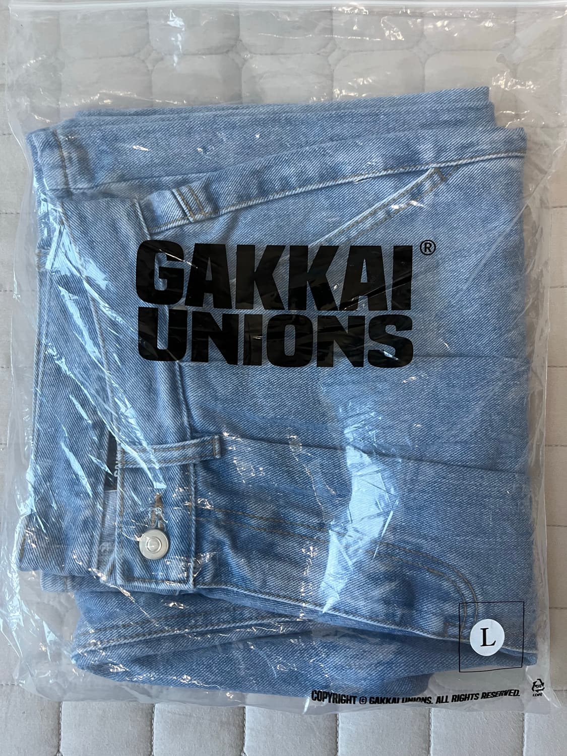 가까이 유니언즈 와이드 데님 팬츠 라이트블루 L 상품이미지2