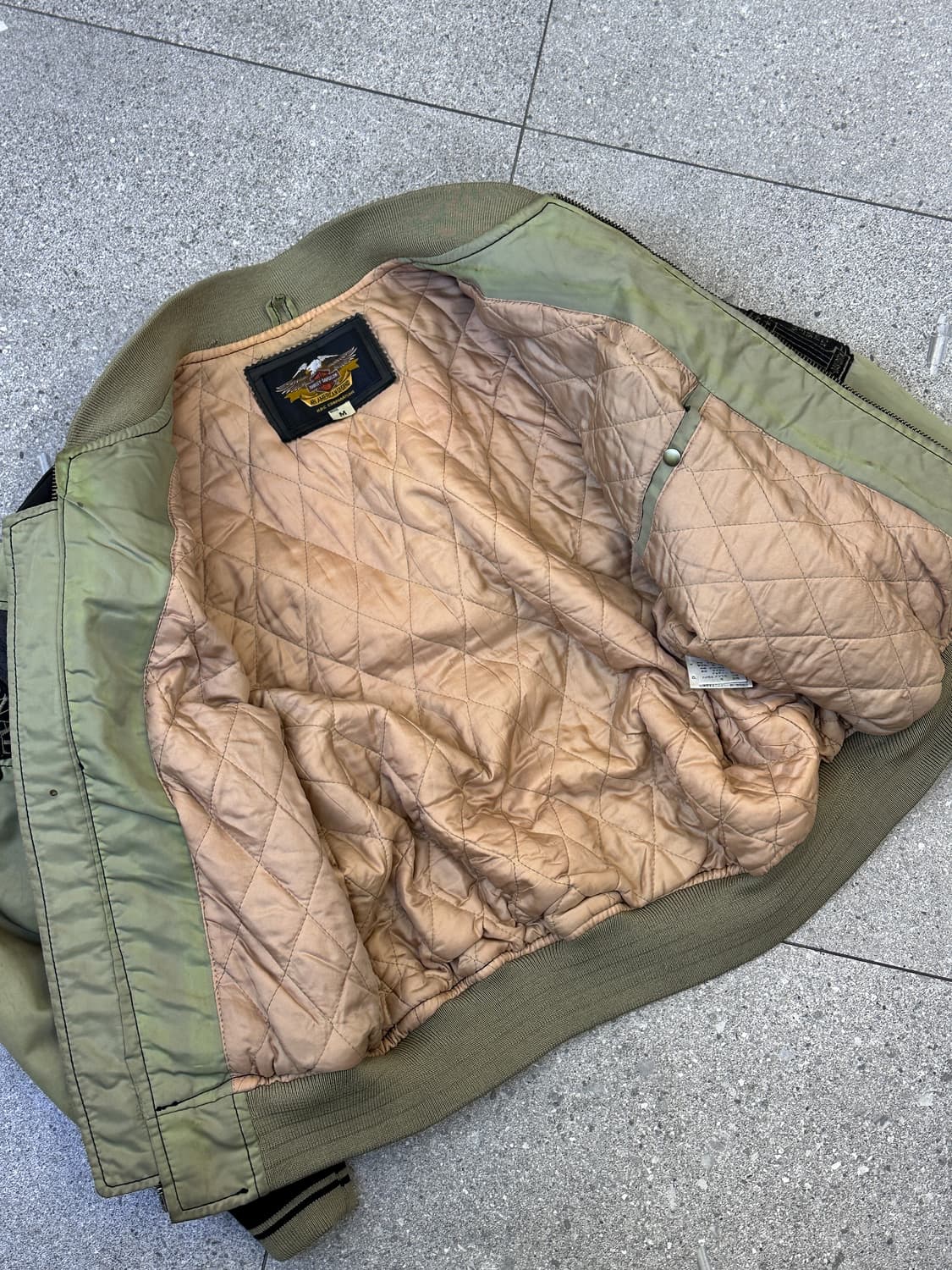 할리데이비슨 90s 나일론 레더 봄버 자켓 상품이미지8