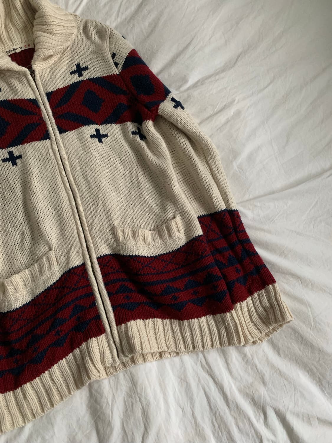 패턴 니트 집업 가디건 상품이미지2